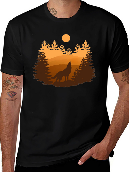 Wolf Howling at Moon T-Shirt