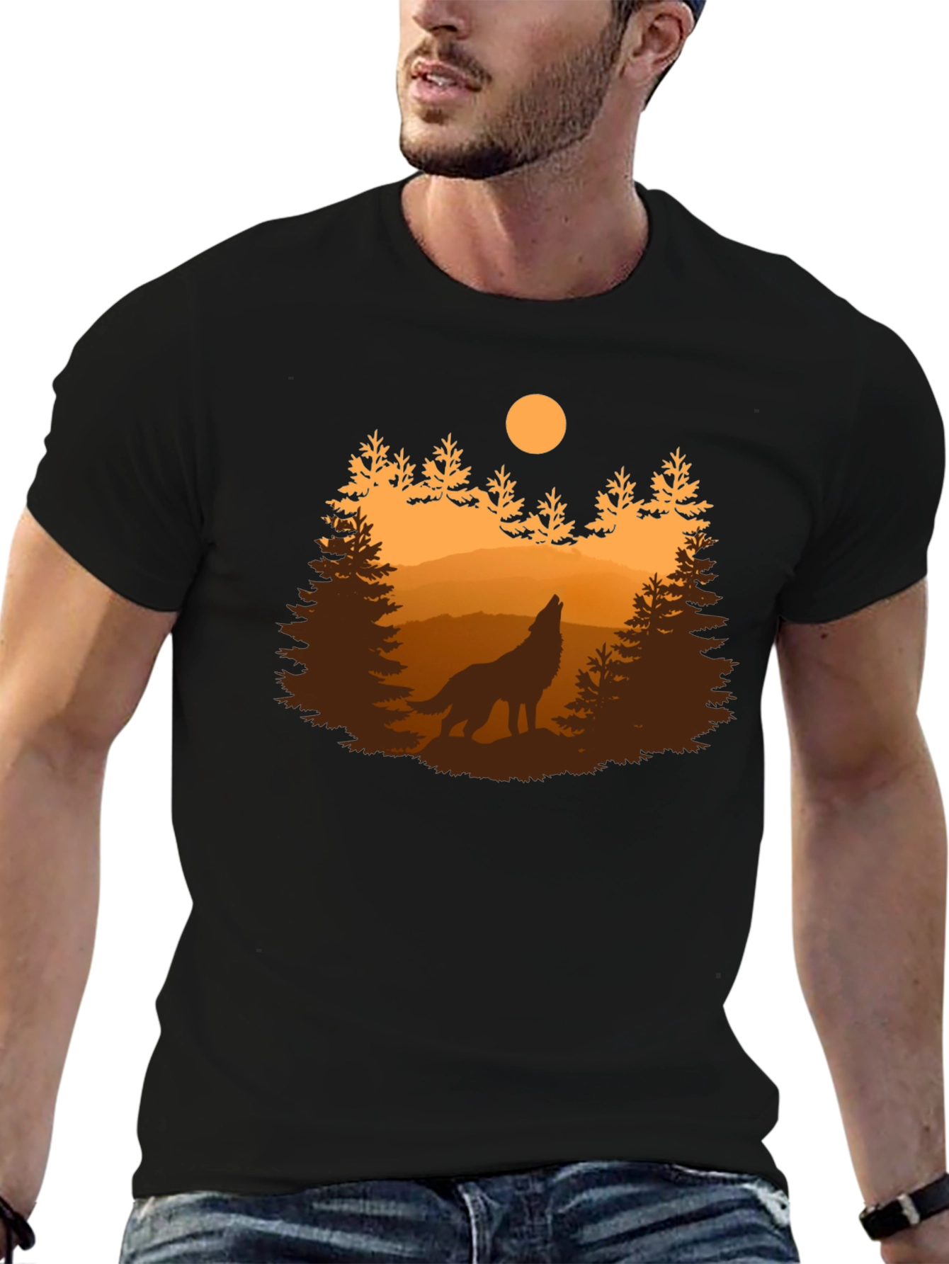 Wolf Howling at Moon T-Shirt