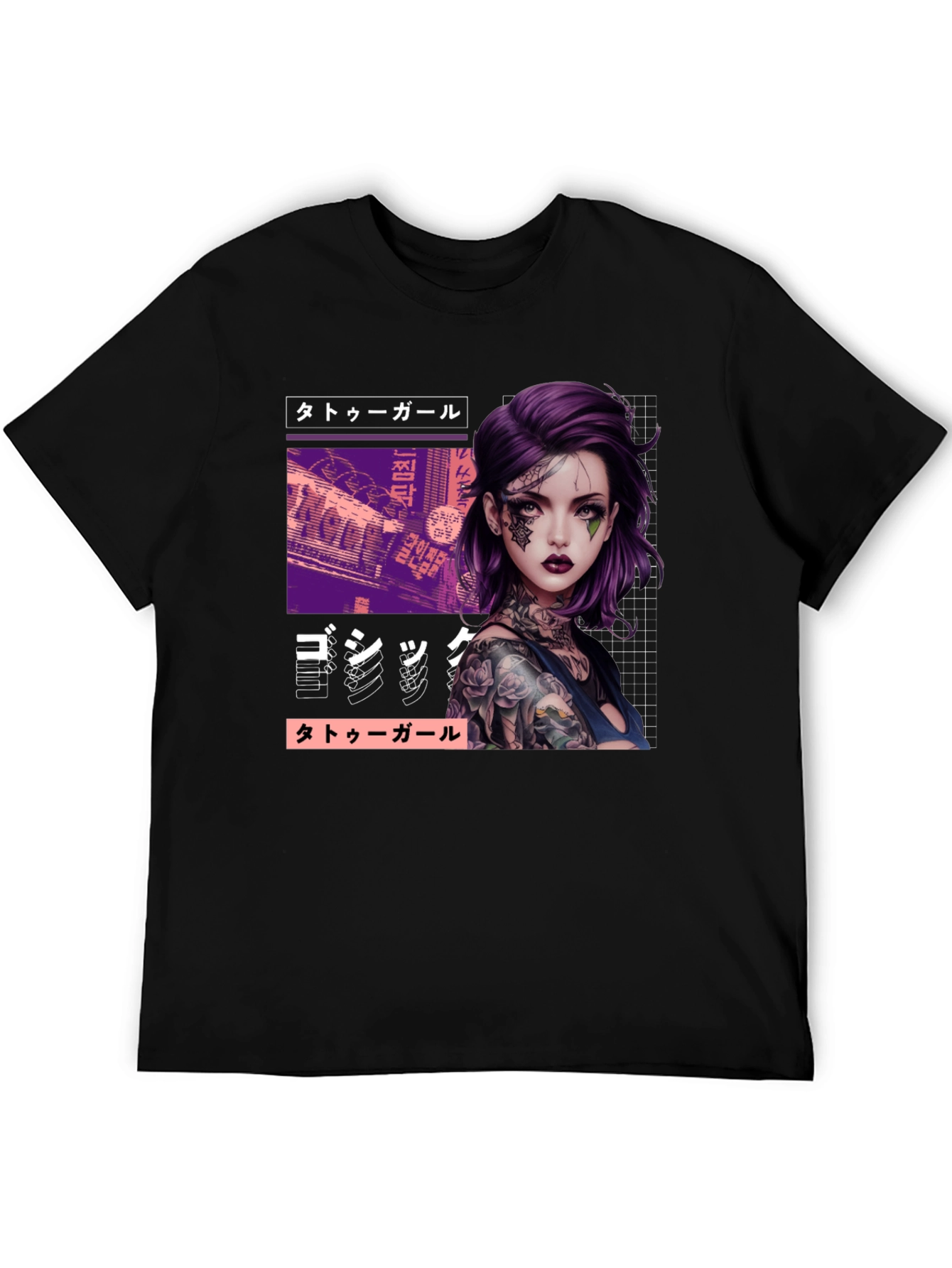 Tattoo Girl Graphic Tee - Urban Style