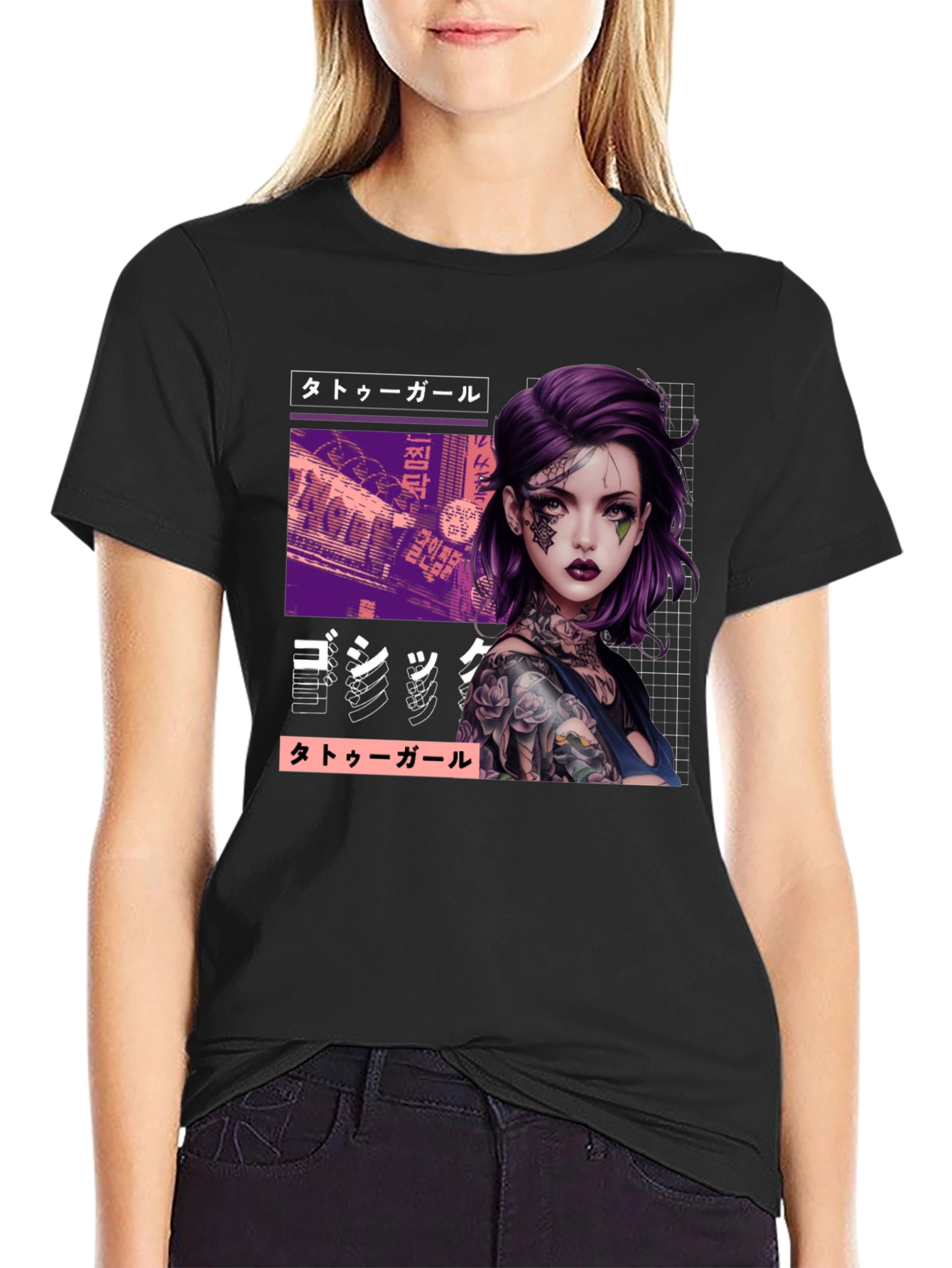 Tattoo Girl Graphic Tee - Urban Style