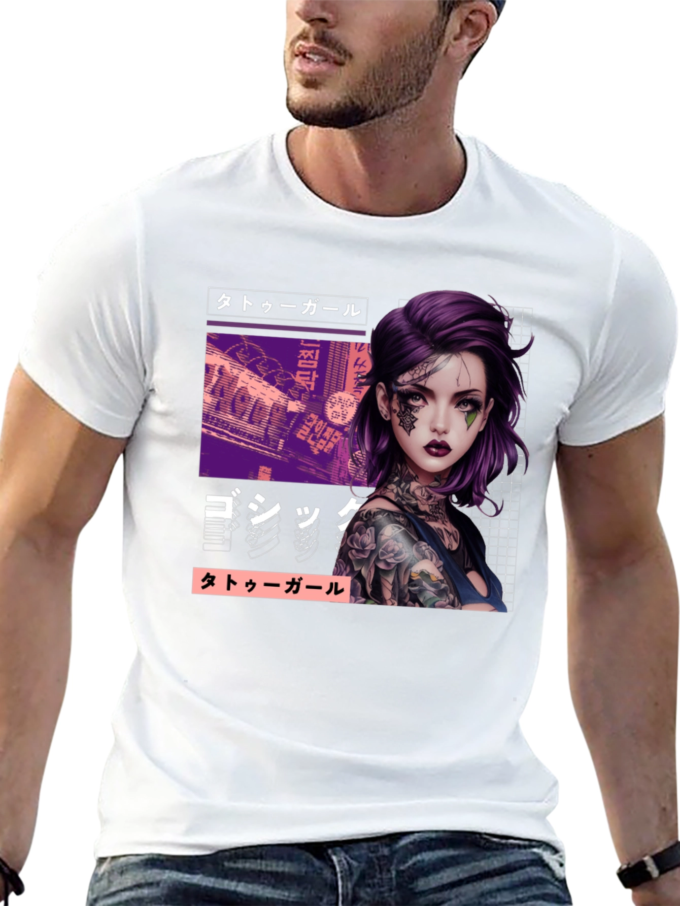 Tattoo Girl Graphic Tee - Urban Style