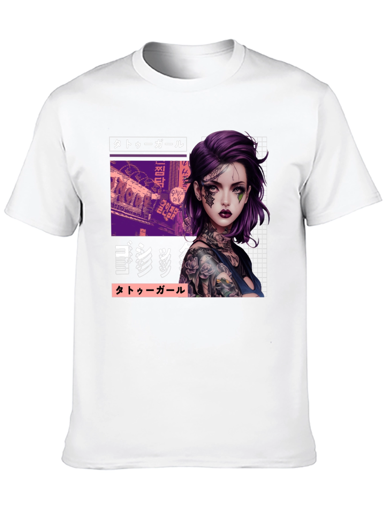 Tattoo Girl Graphic Tee - Urban Style