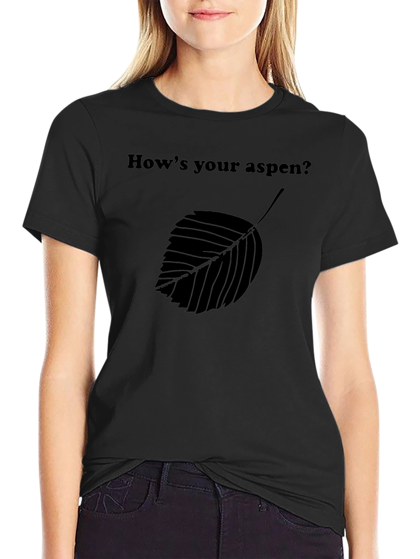 Hows Your Aspen T-Shirt - Black Leaf Graphic Tee