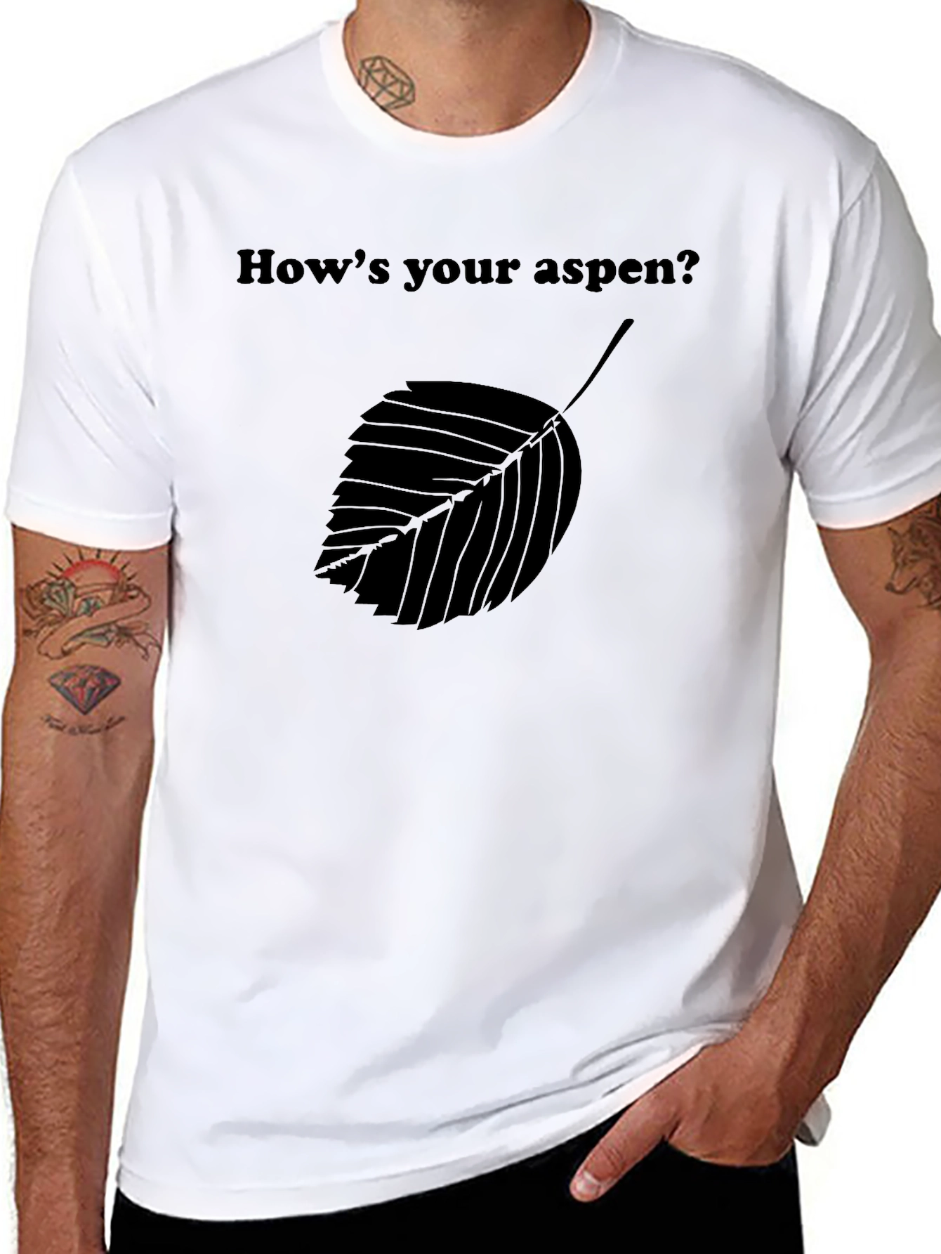 Hows Your Aspen T-Shirt - Black Leaf Graphic Tee