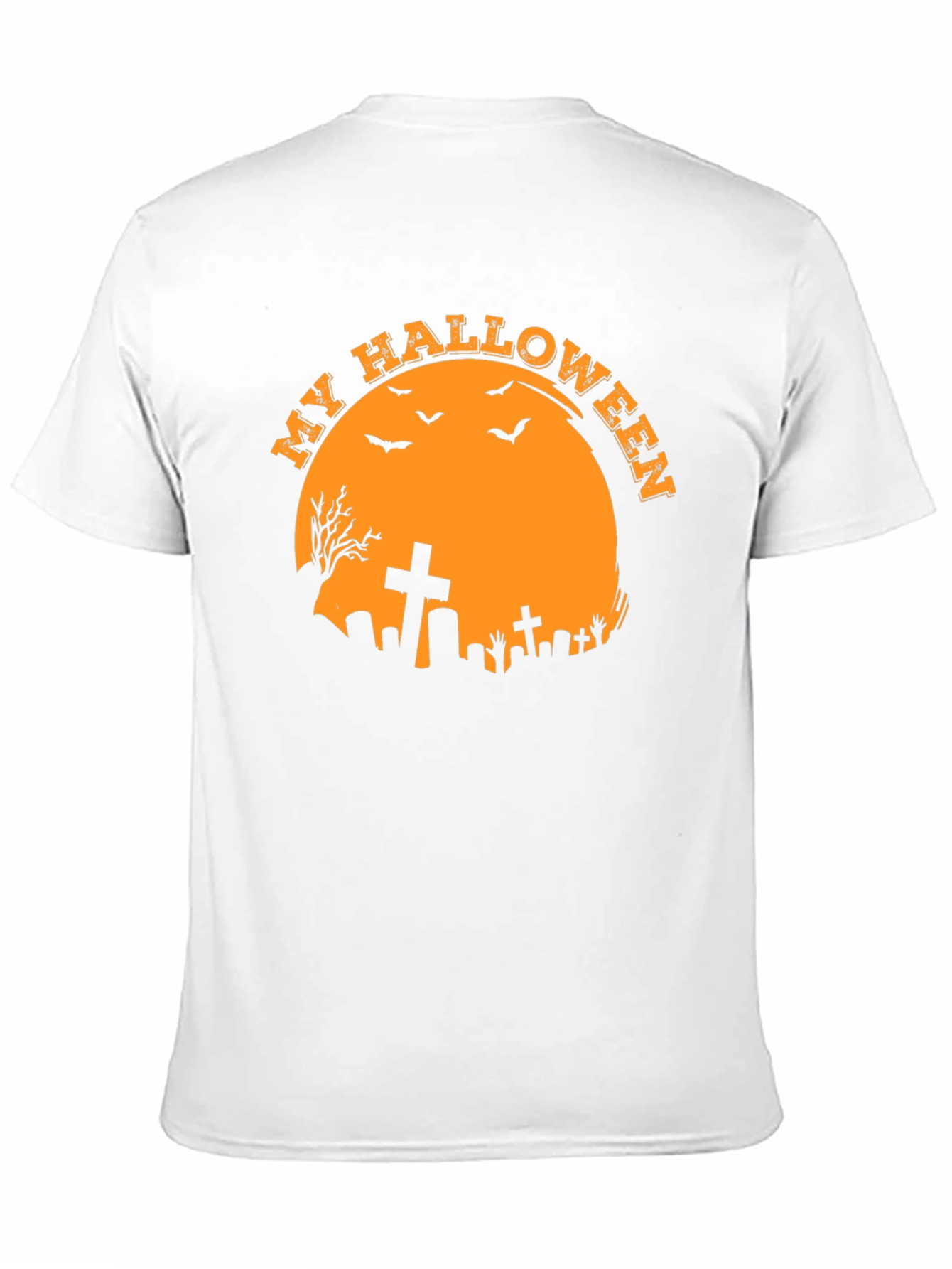 Spooky Halloween T-Shirt - Graveyard Moon Design
