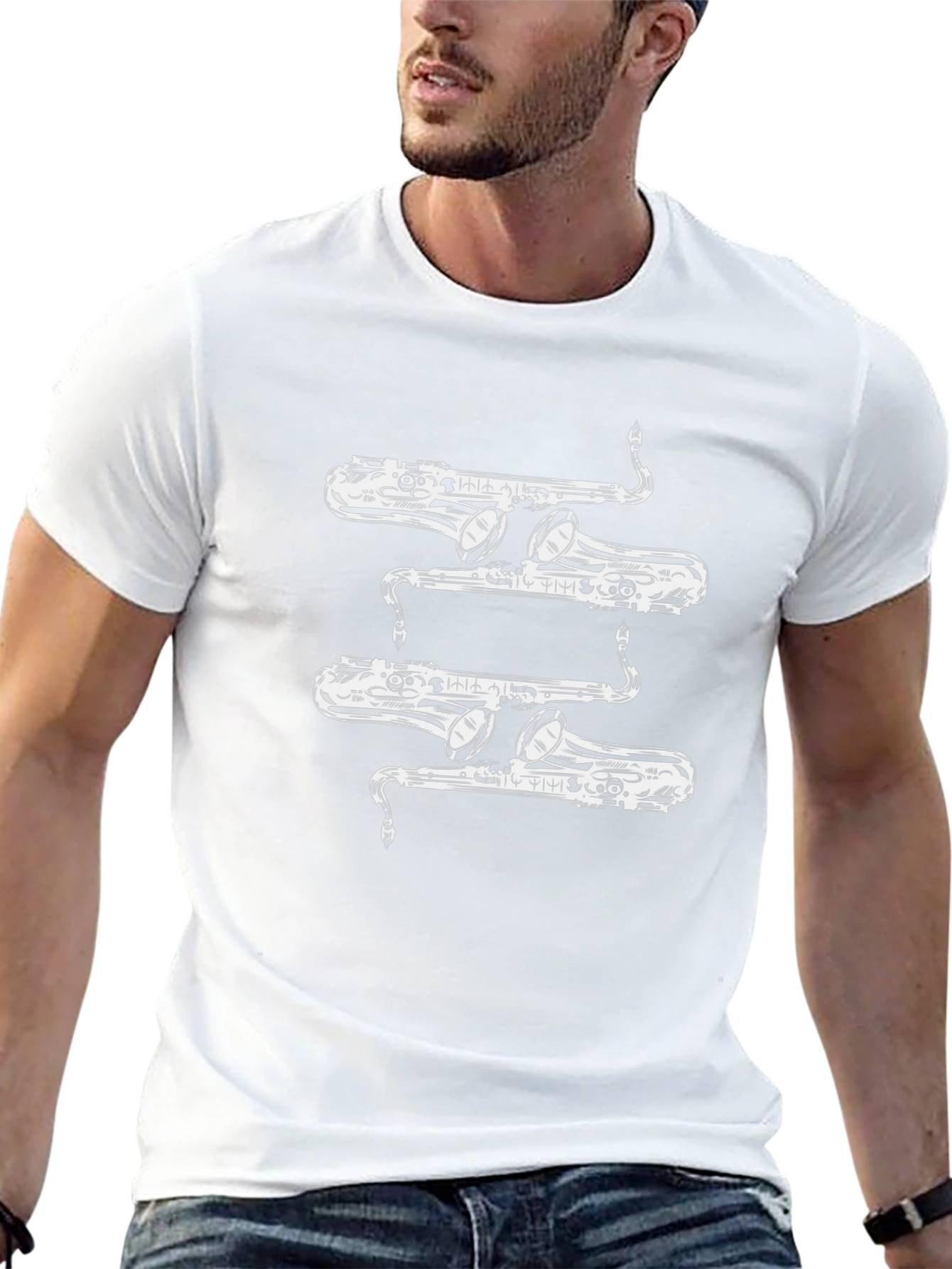 Saxophone Graphic Tee - Cool Musical Design