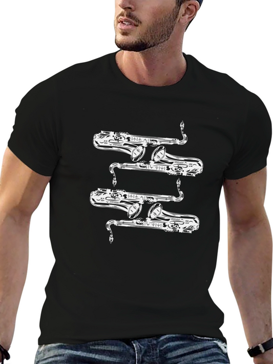 Saxophone Graphic Tee - Cool Musical Design