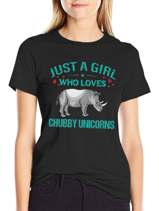 Just A Girl Who Loves Chubby Unicorns T-Shirt