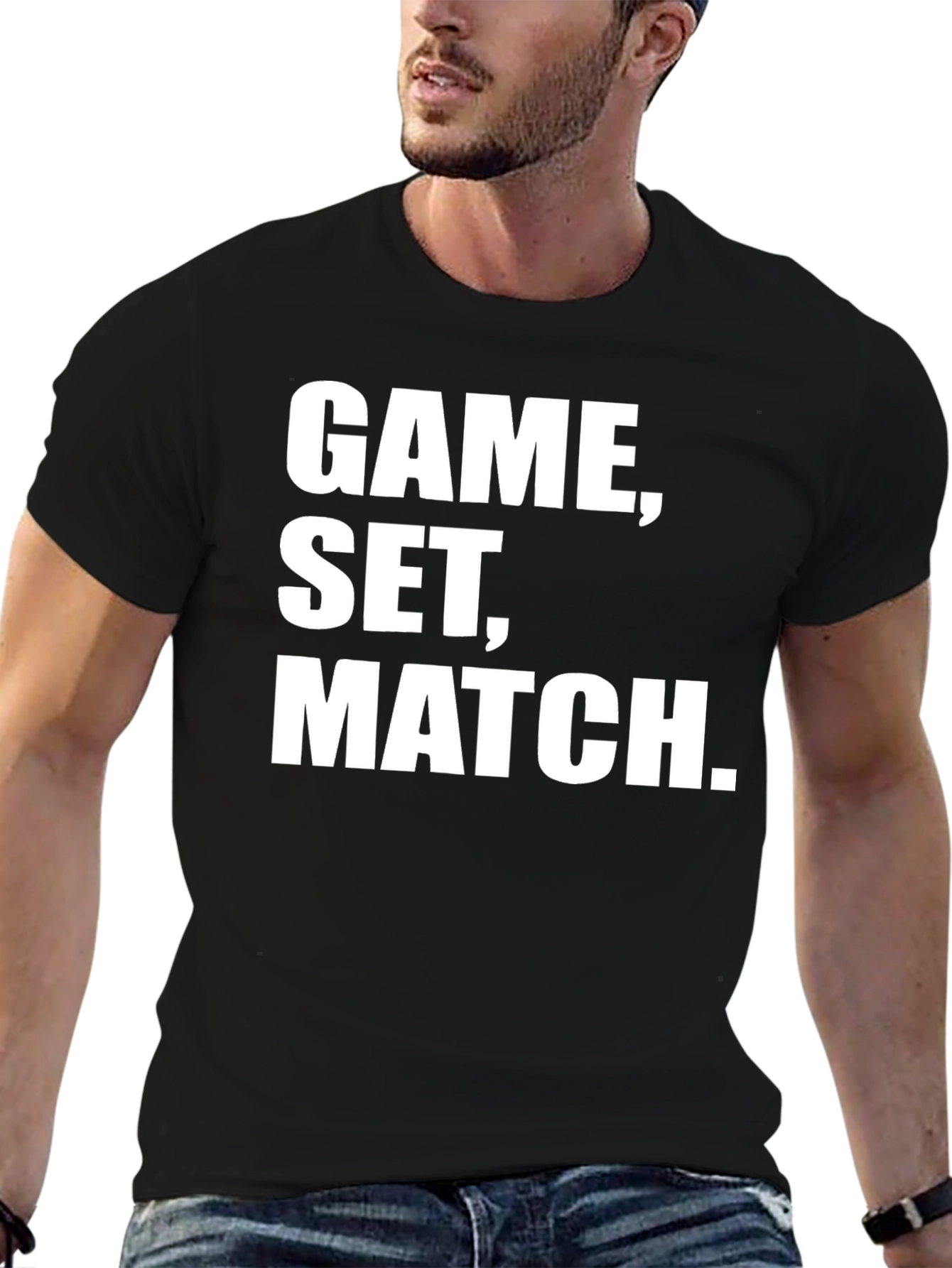 Game Set Match Black T-Shirt