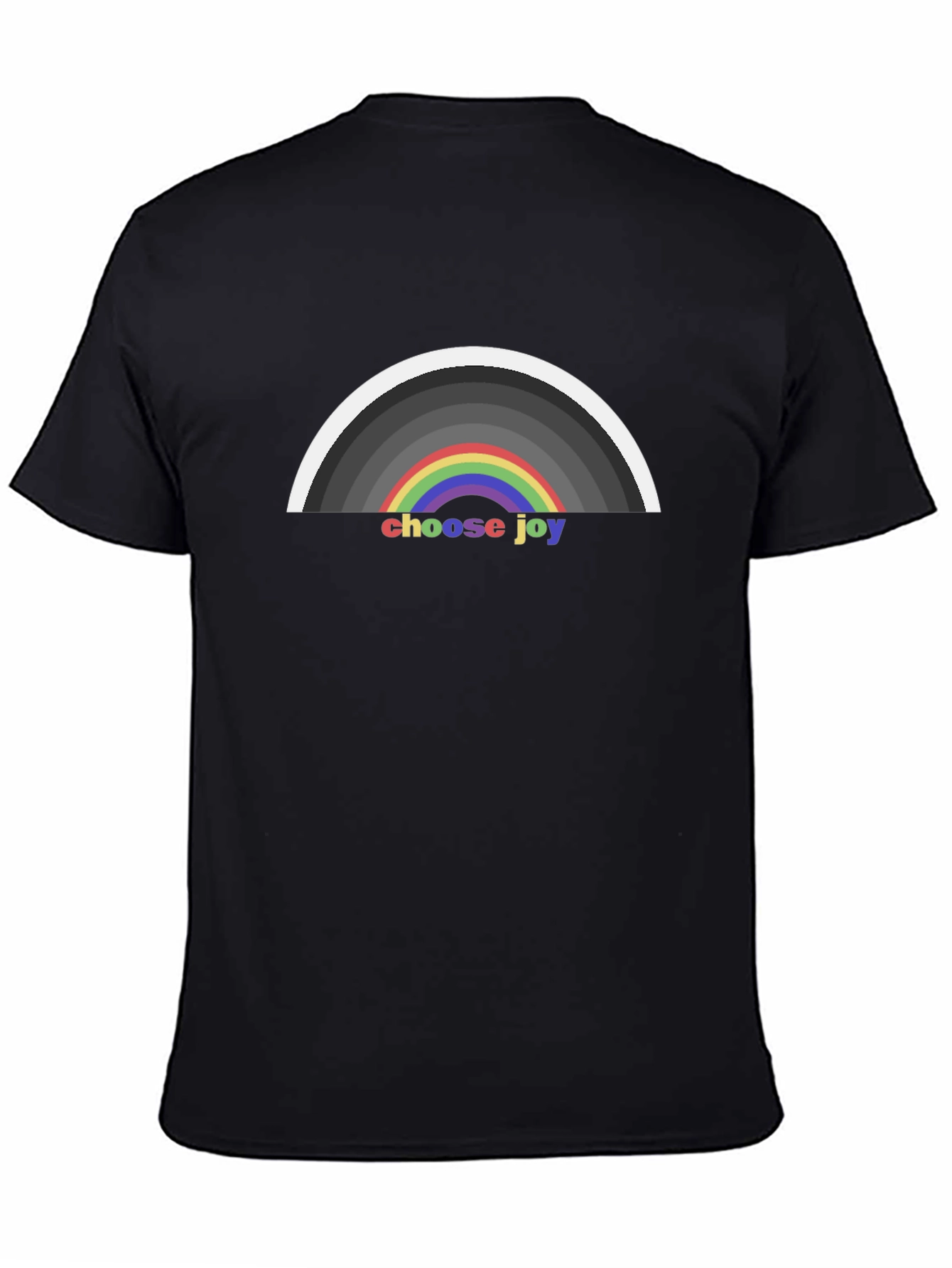 Choose Joy Rainbow Graphic T-Shirt - Black