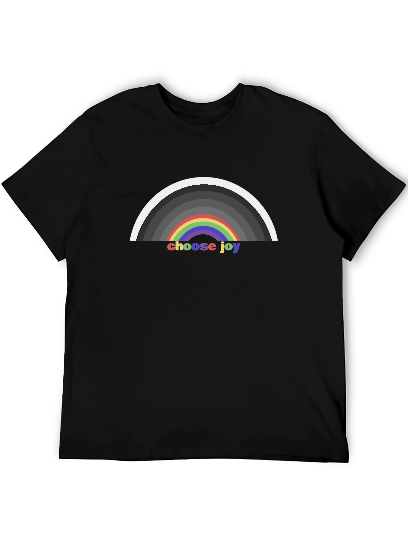 Choose Joy Rainbow Graphic T-Shirt - Black