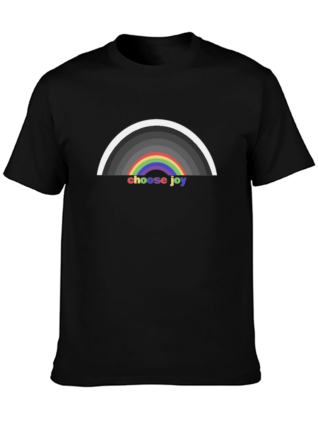 Choose Joy Rainbow Graphic T-Shirt - Black