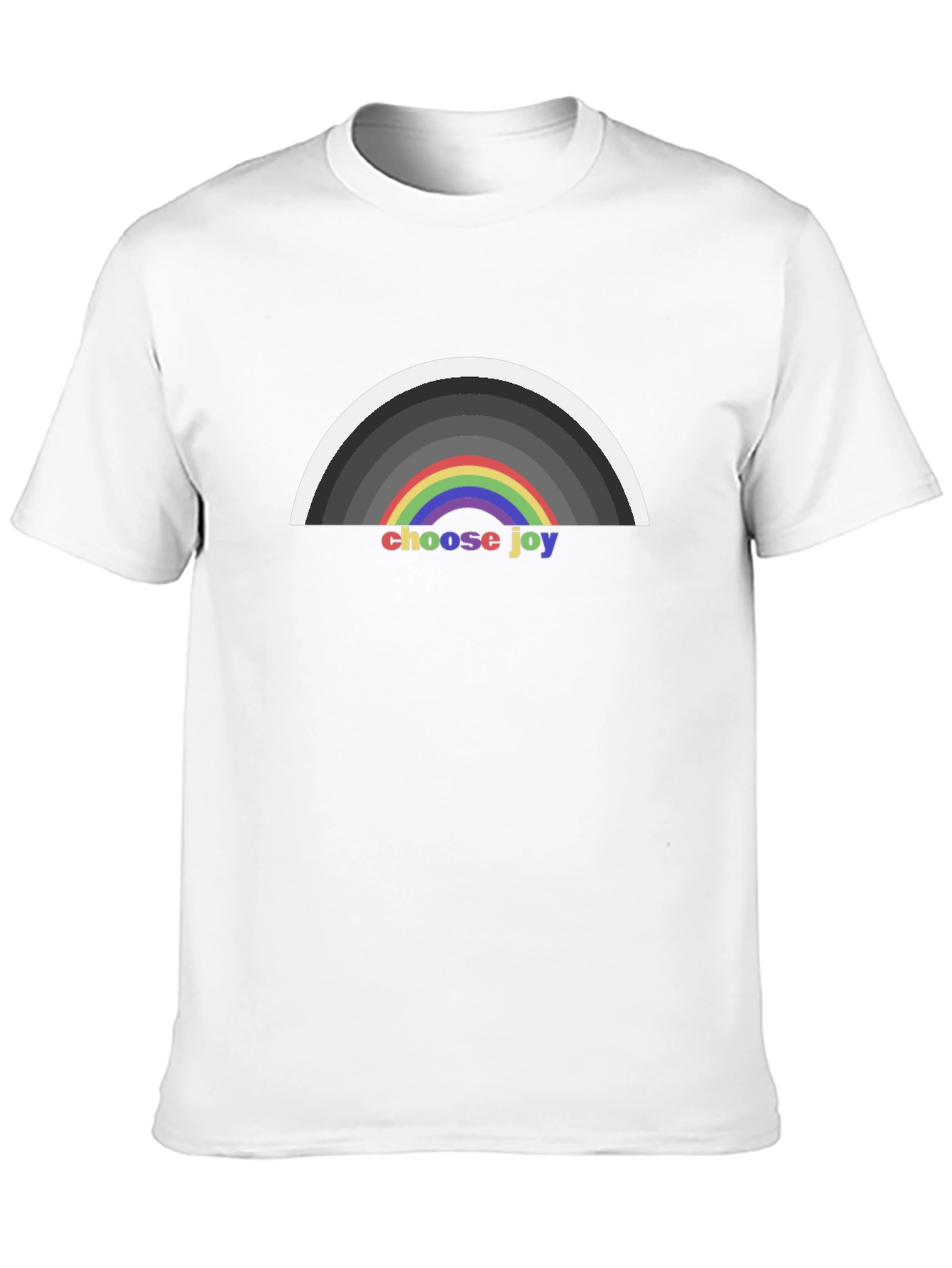 Choose Joy Rainbow Graphic T-Shirt - Black