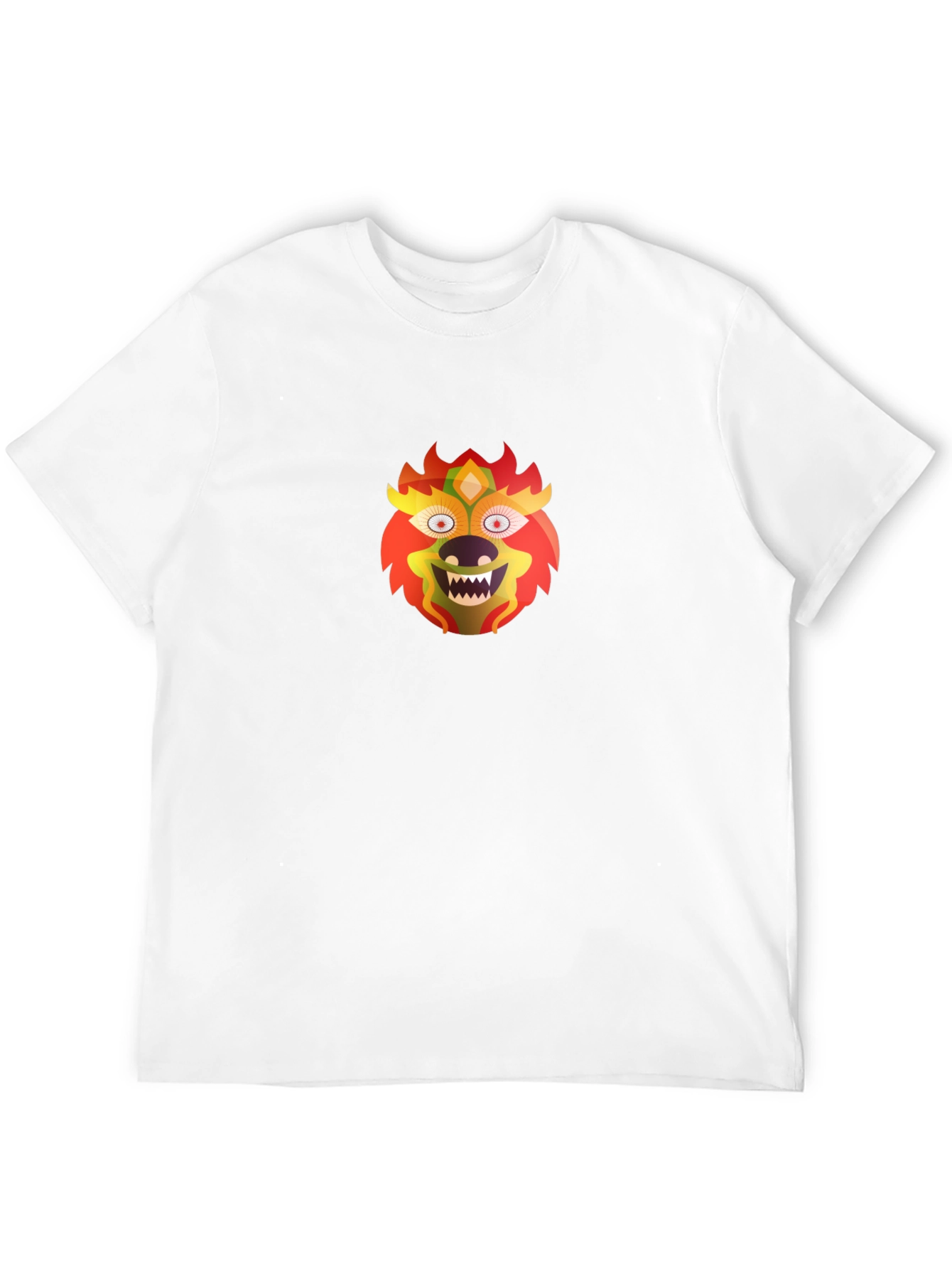 Bold Lion Mask Graphic Black Tee