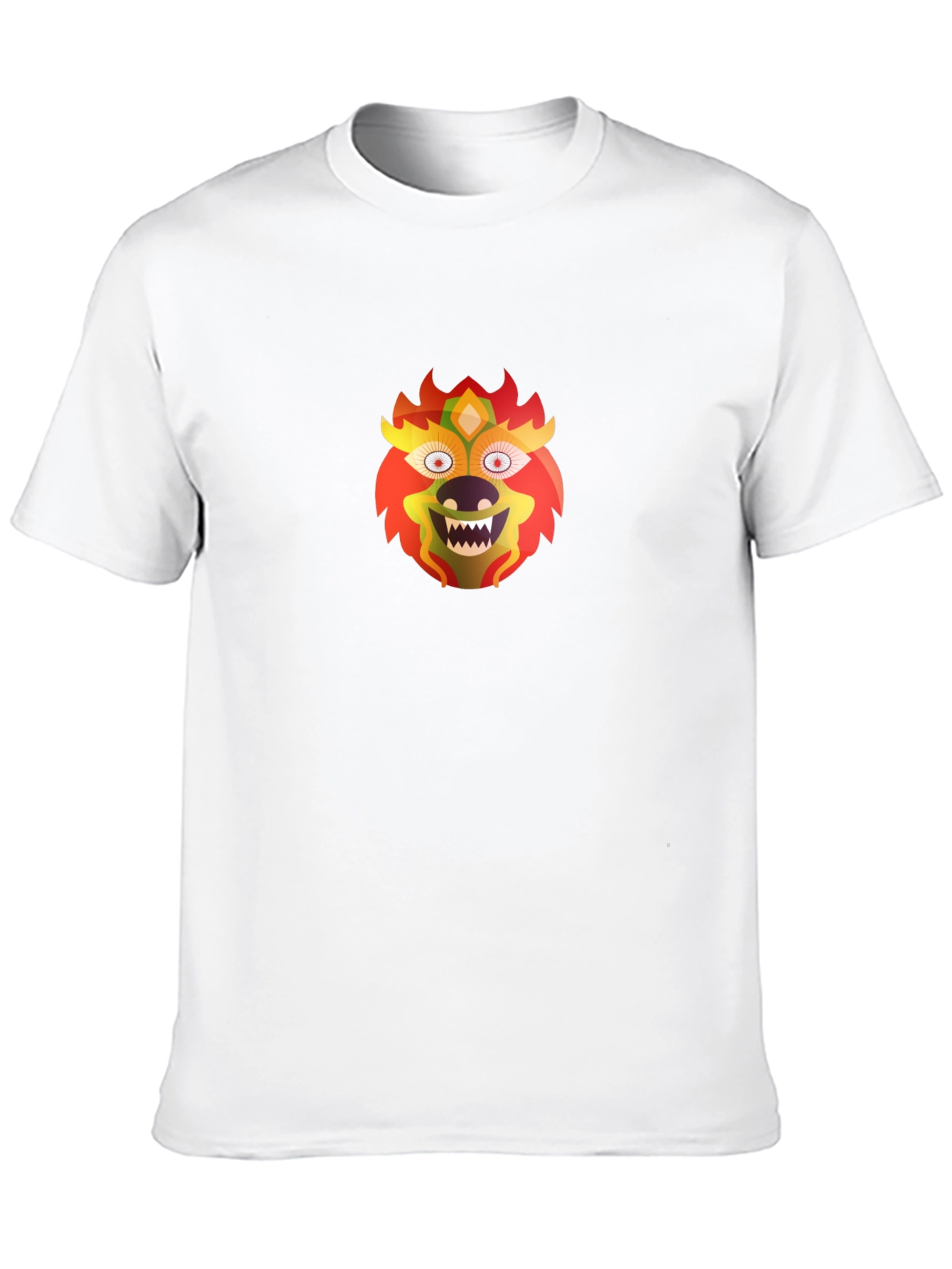 Bold Lion Mask Graphic Black Tee