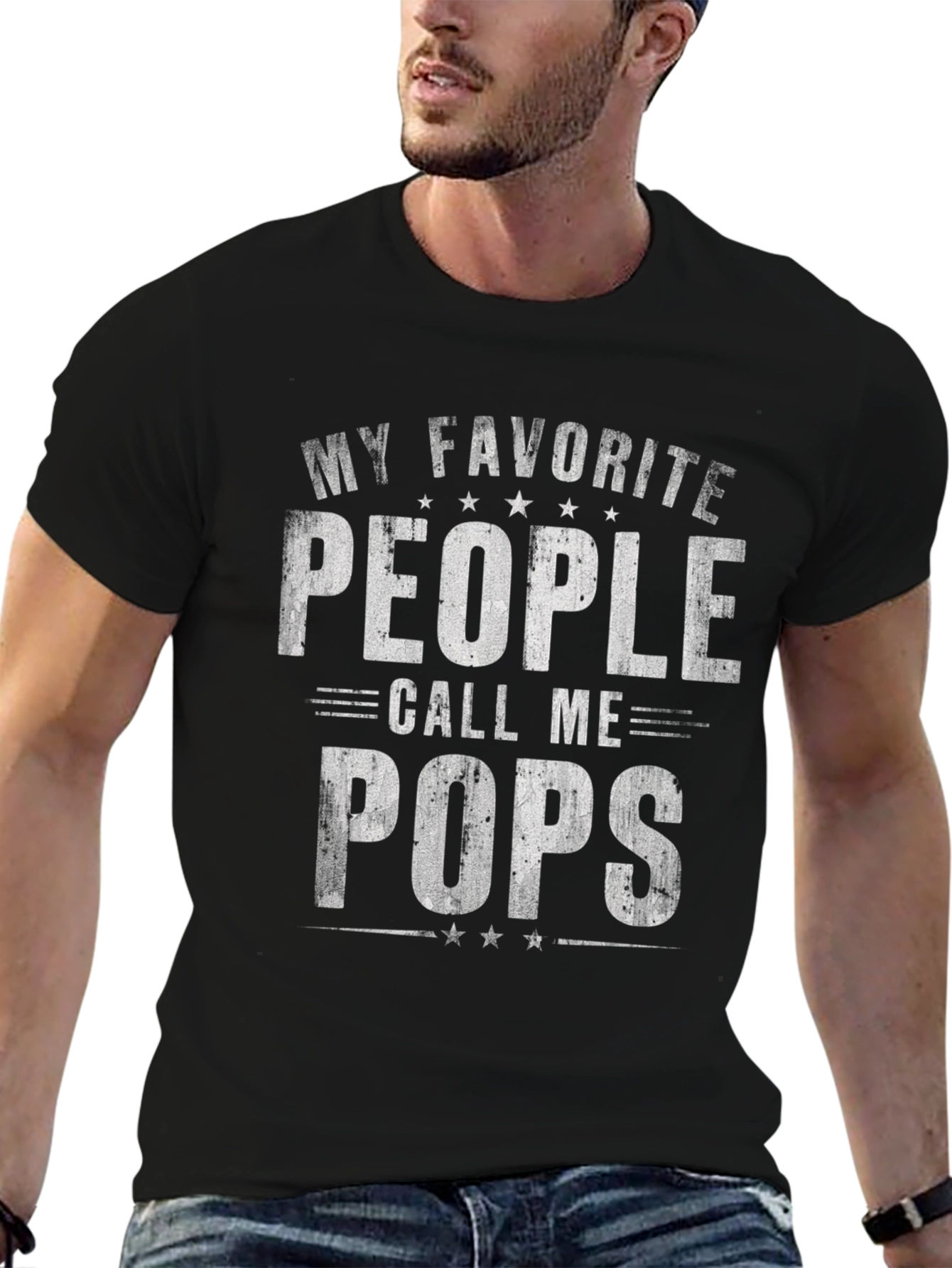 My Favorite People Call Me Pops Black T-Shirt