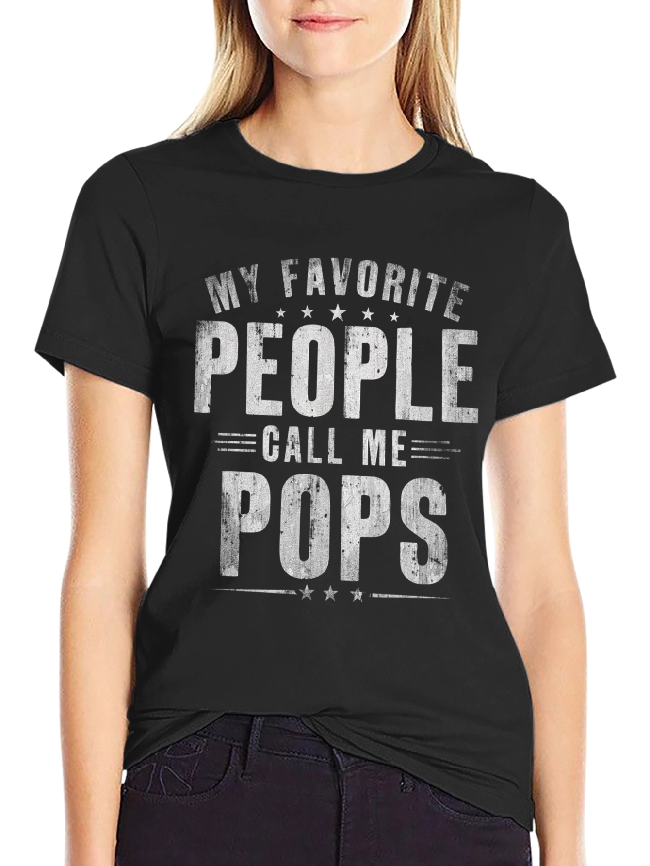 My Favorite People Call Me Pops Black T-Shirt