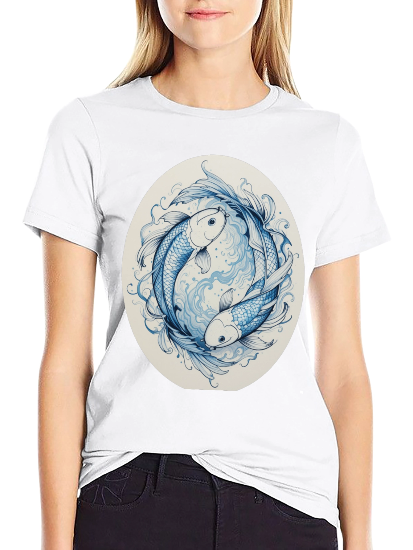 Yin Yang Koi Fish Graphic Tee
