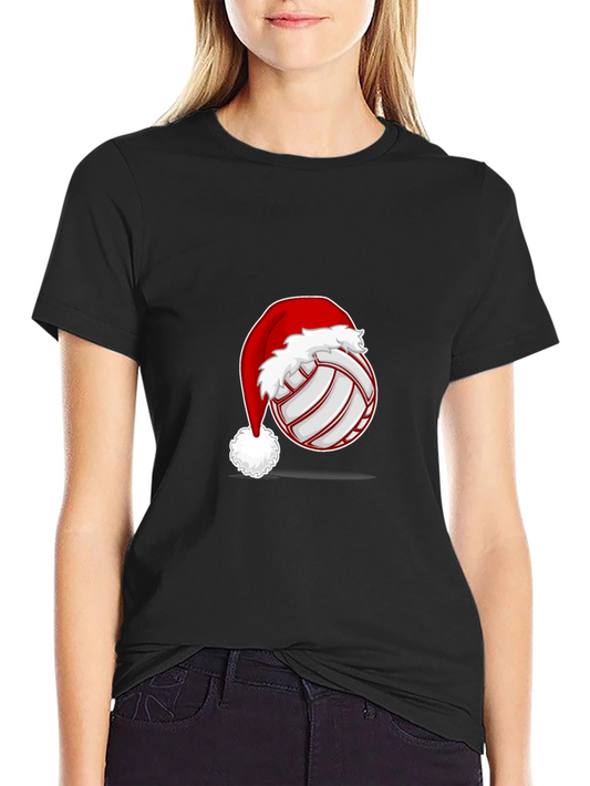 Volleyball Santa Hat Graphic Tee