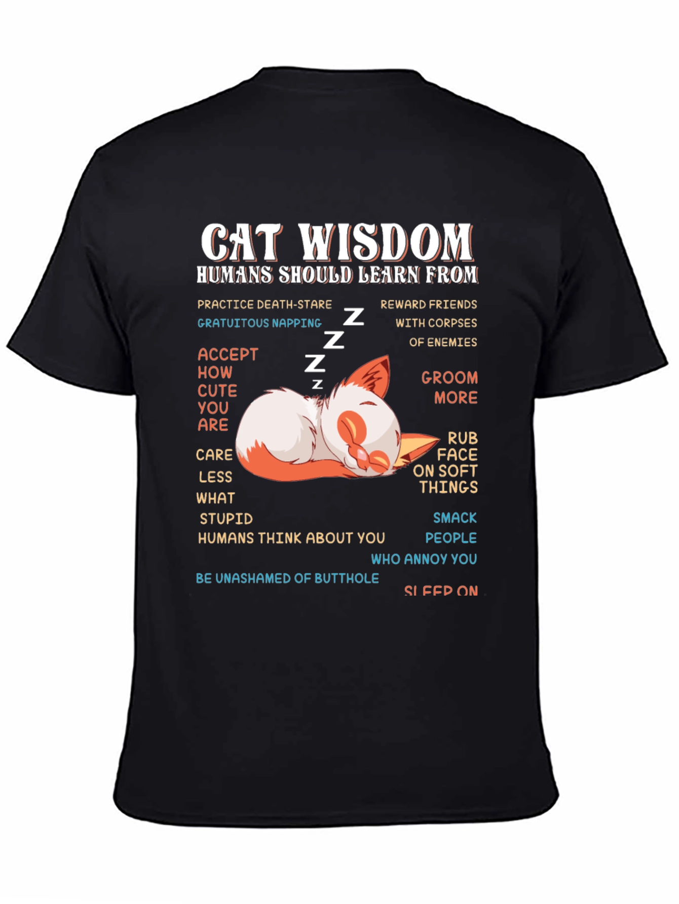 Cat Wisdom Graphic Tee - Learn from Cats
