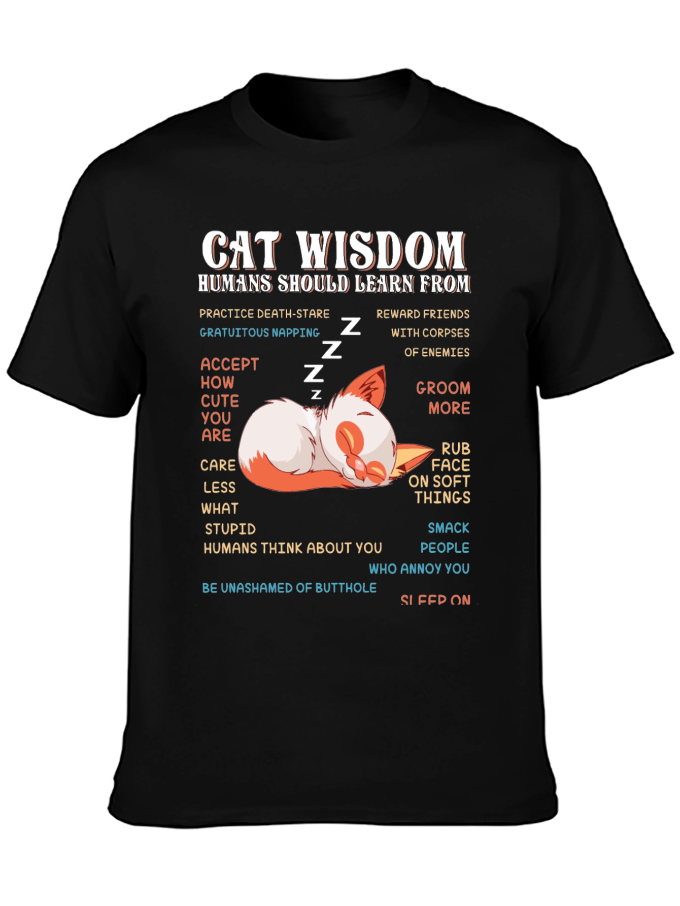 Cat Wisdom Graphic Tee - Learn from Cats