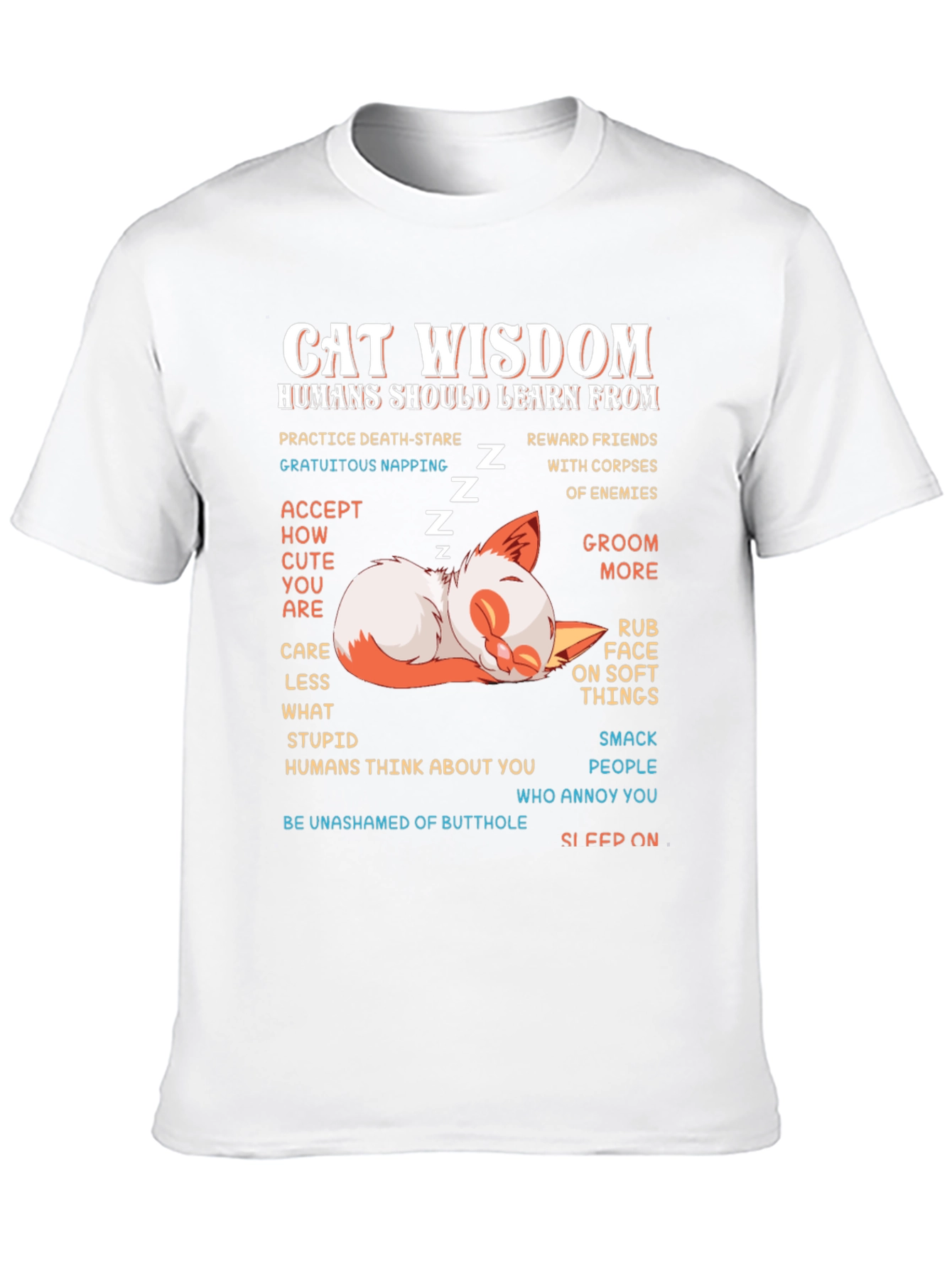 Cat Wisdom Graphic Tee - Learn from Cats