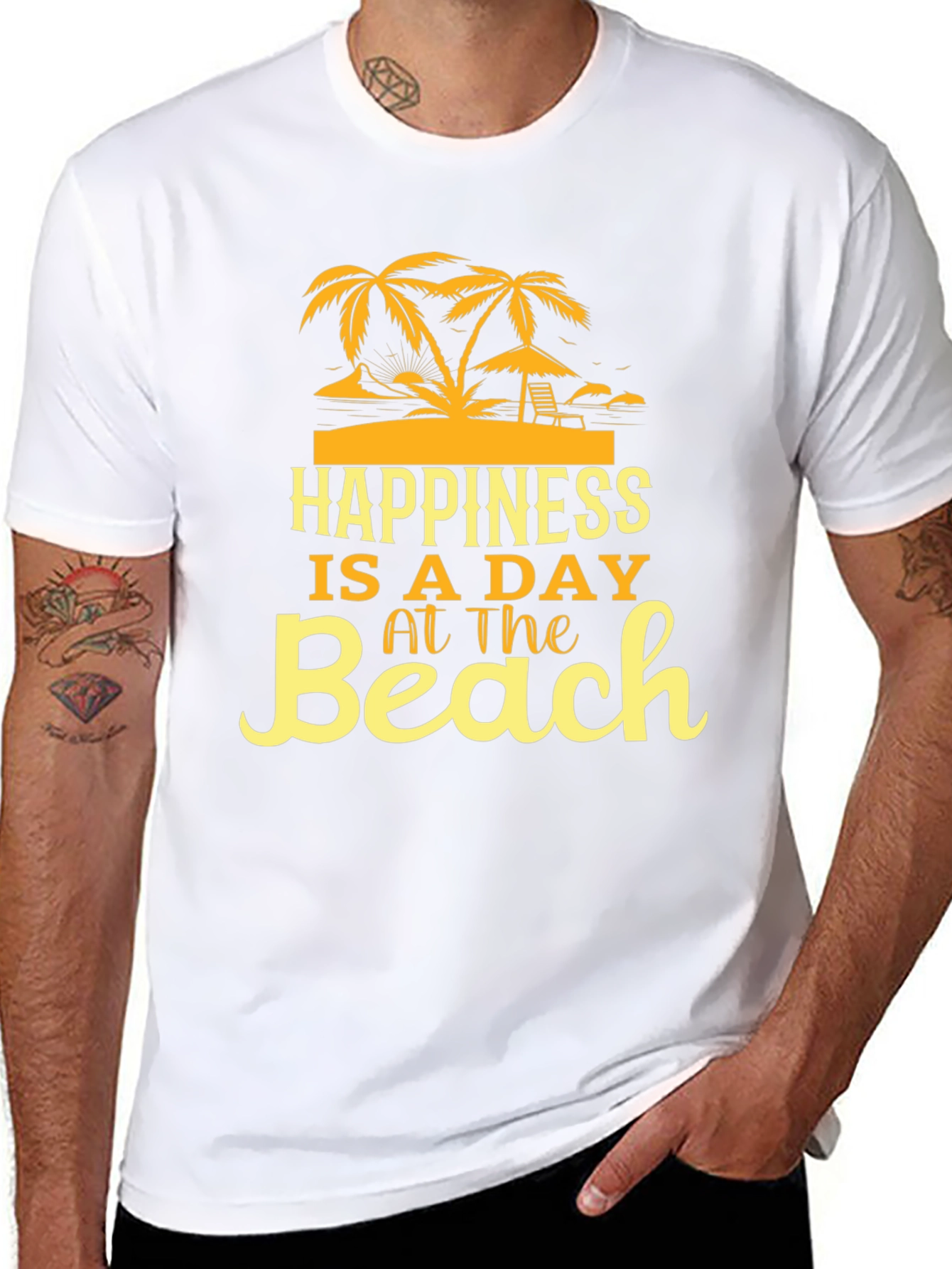 Happiness Is A Day At The Beach Graphic T-Shirt