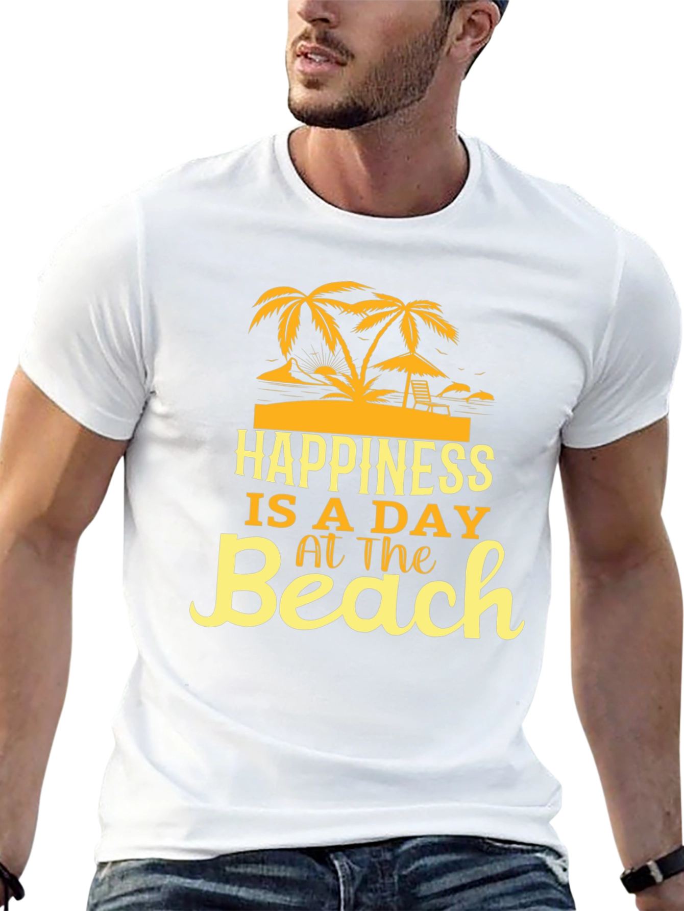Happiness Is A Day At The Beach Graphic T-Shirt