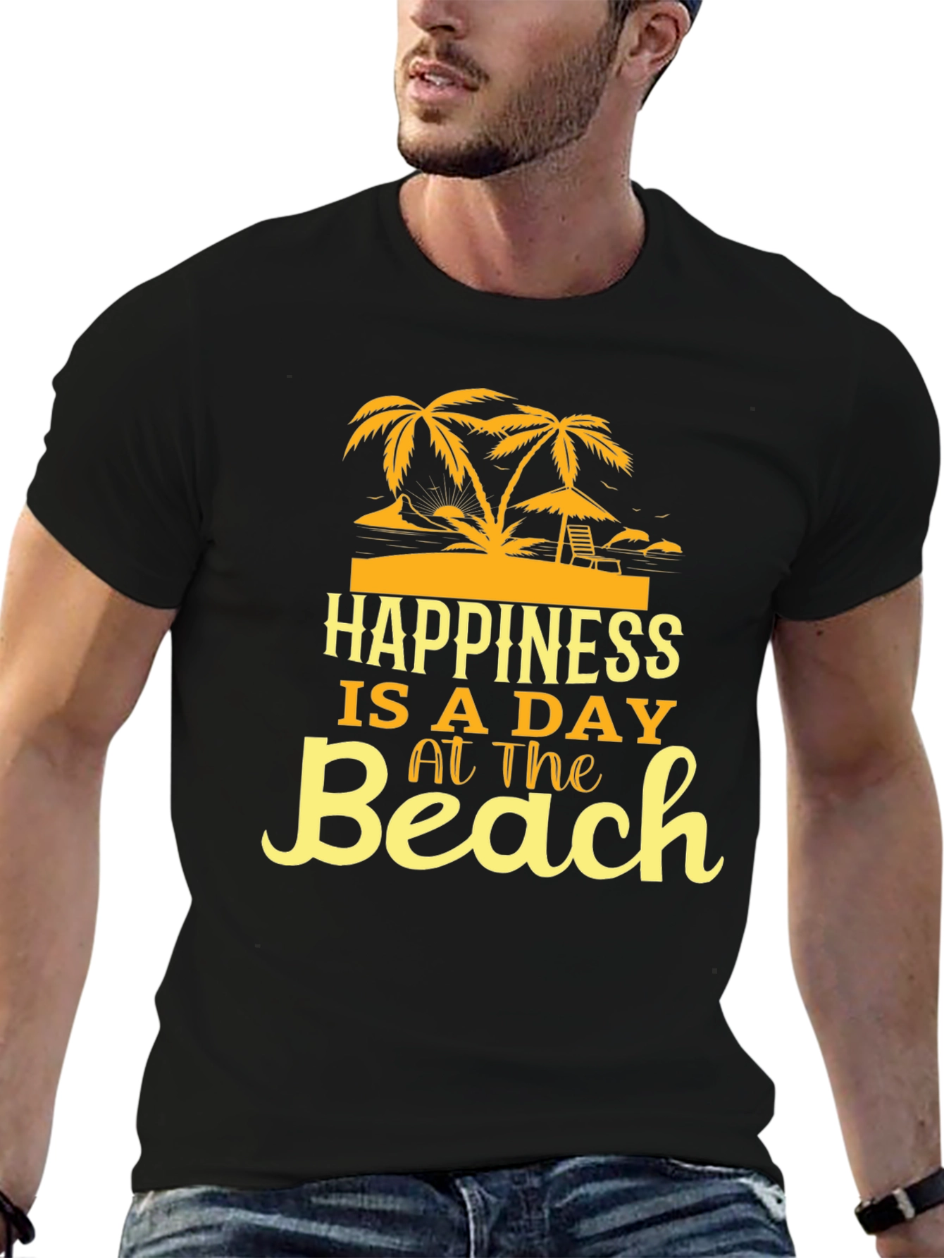 Happiness Is A Day At The Beach Graphic T-Shirt