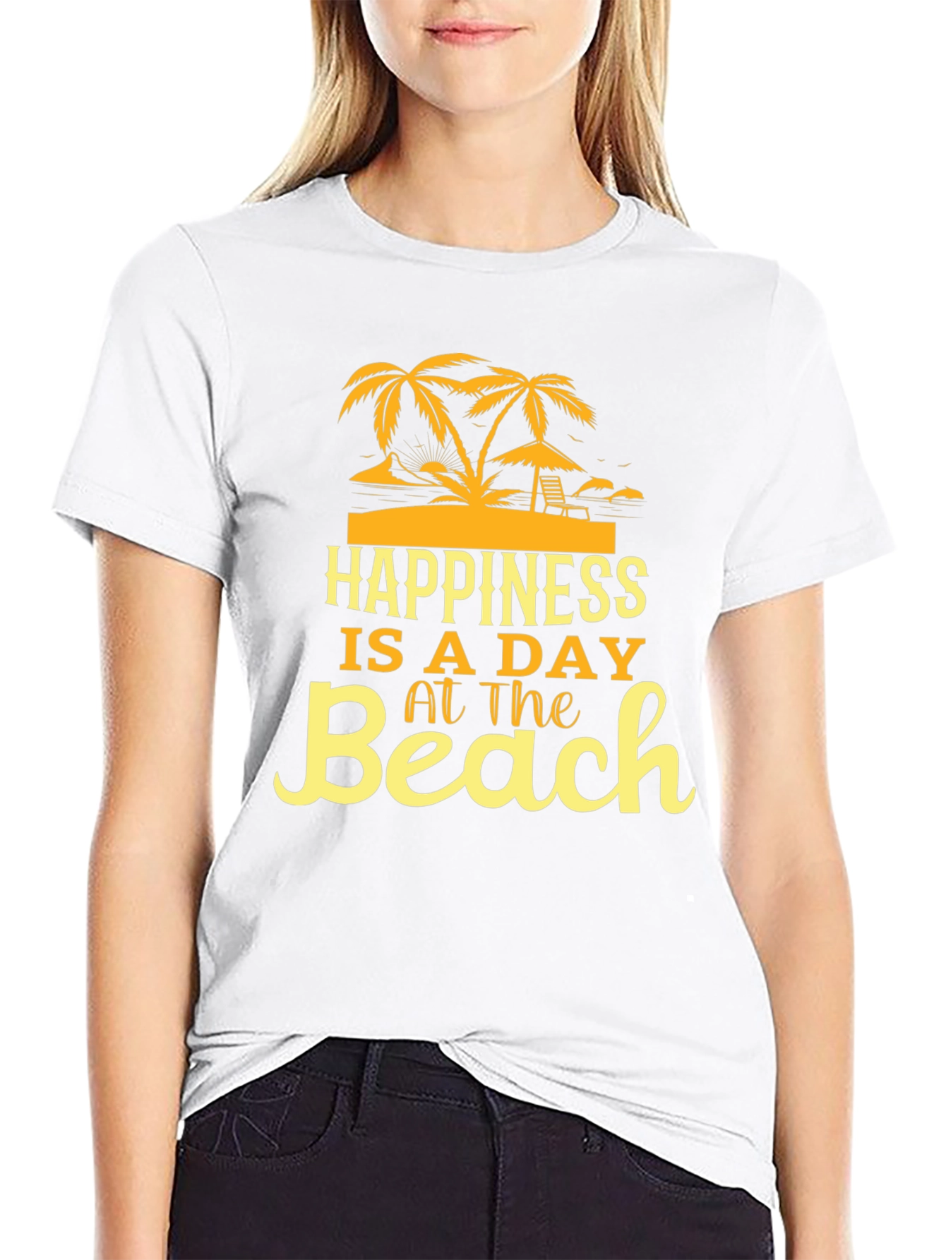 Happiness Is A Day At The Beach Graphic T-Shirt