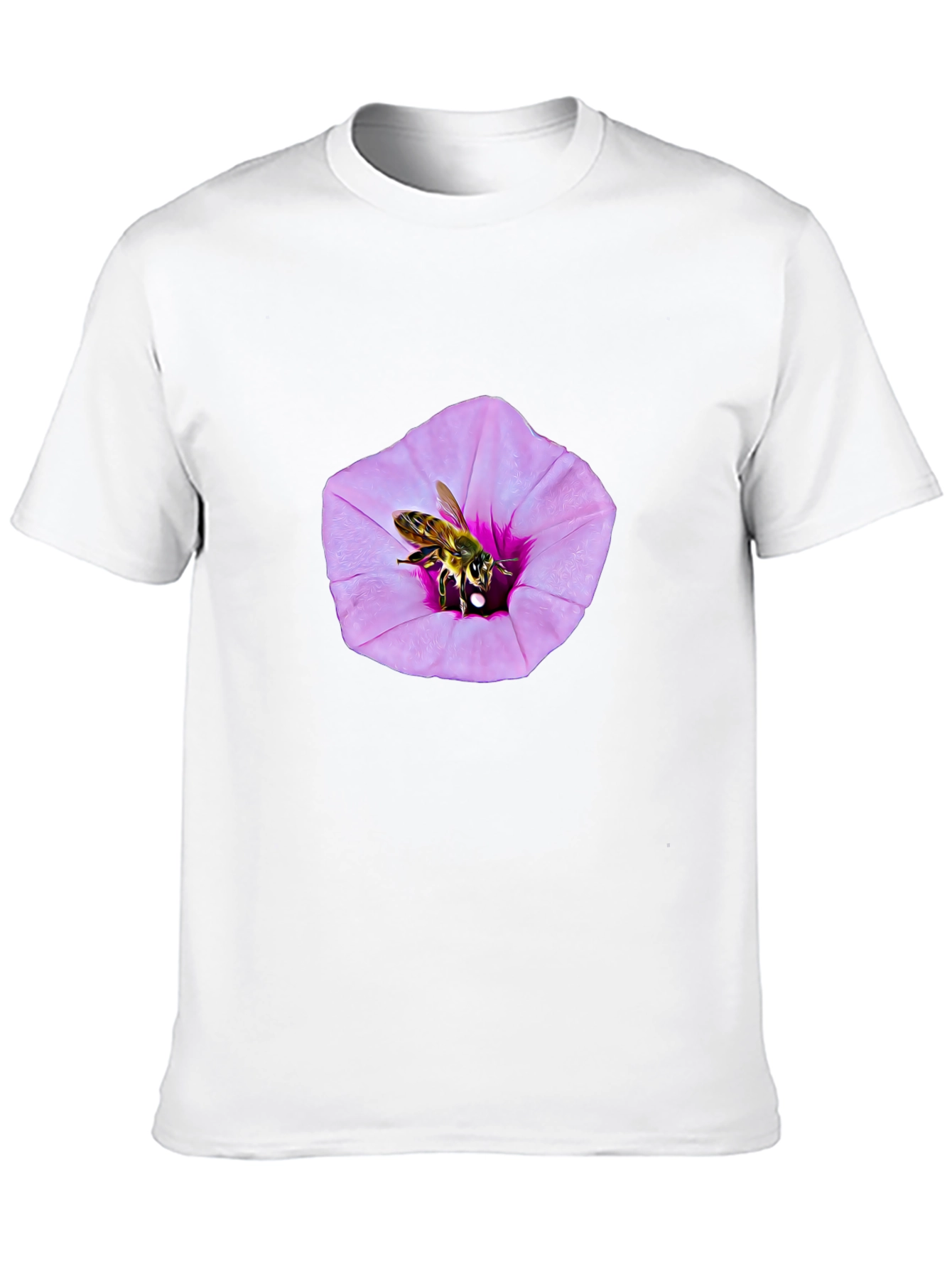 Bee on Flower Graphic T-Shirt - Black