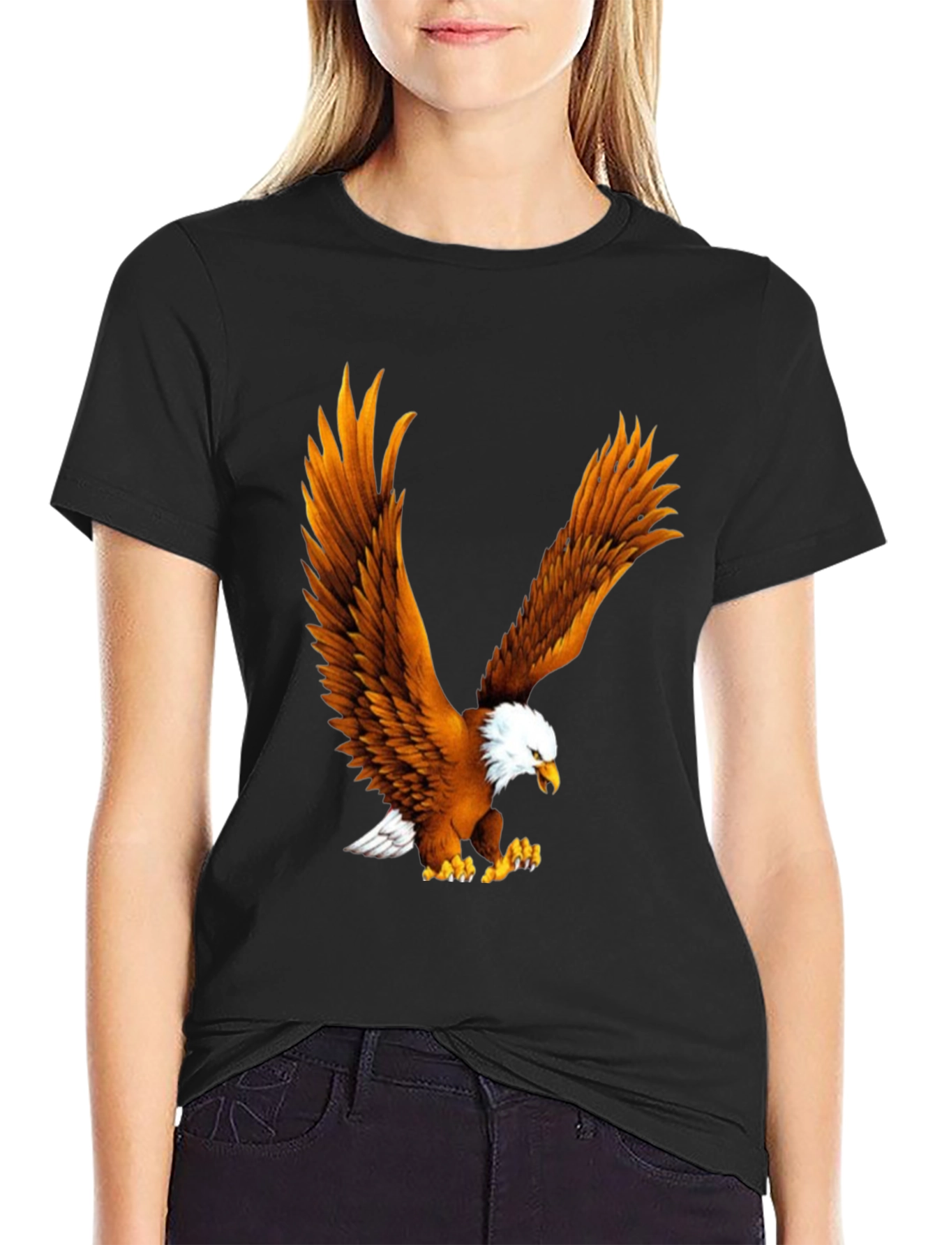 Eagle Print Black T-Shirt