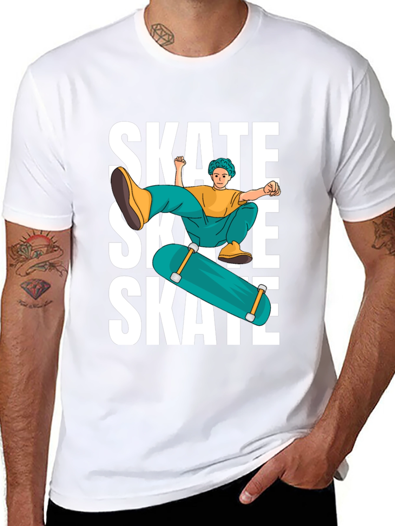 Skate Graphic T-Shirt Cool Skater Tee