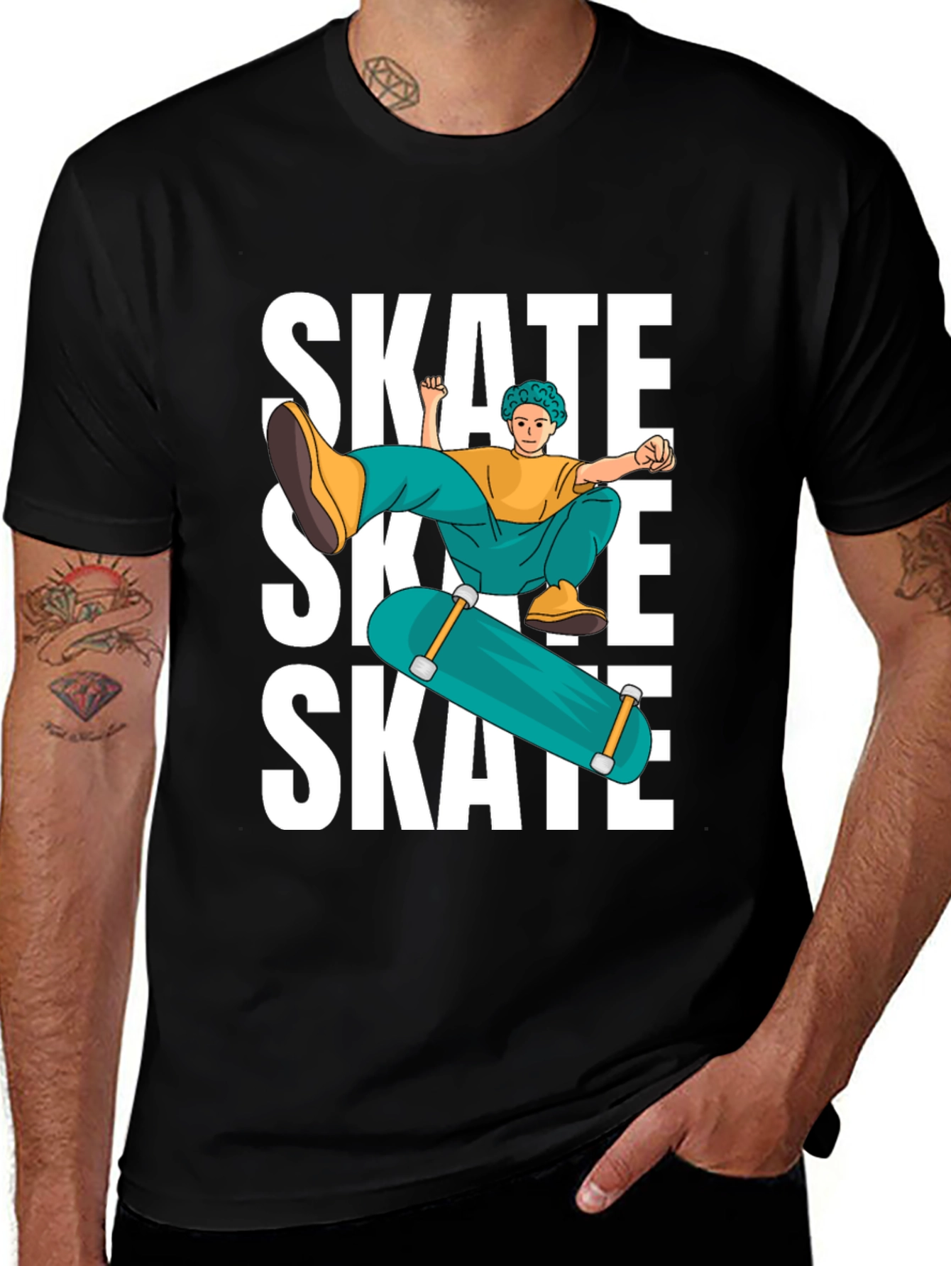 Skate Graphic T-Shirt Cool Skater Tee