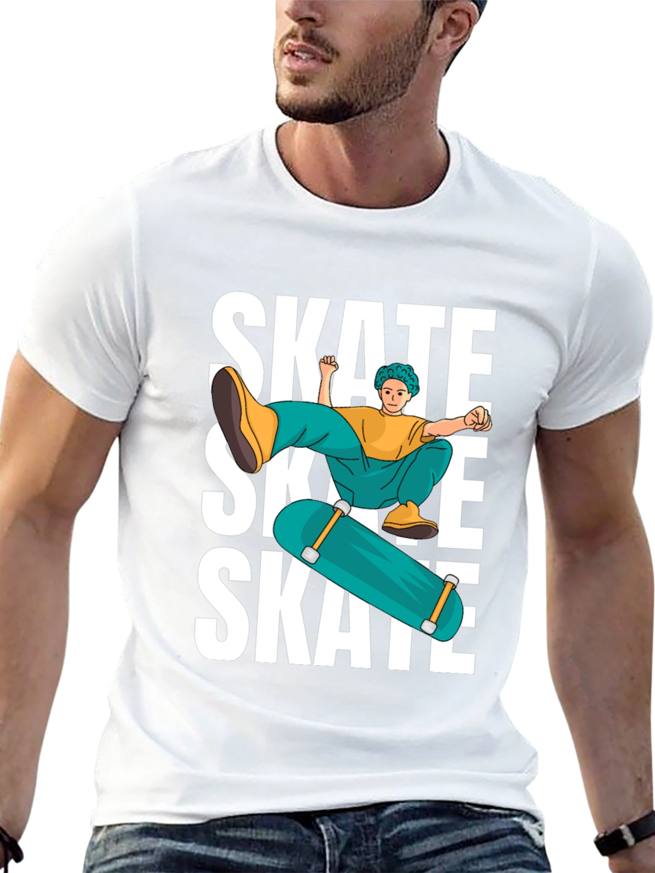 Skate Graphic T-Shirt Cool Skater Tee