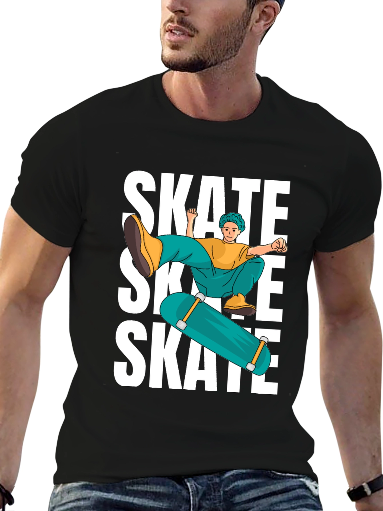 Skate Graphic T-Shirt Cool Skater Tee