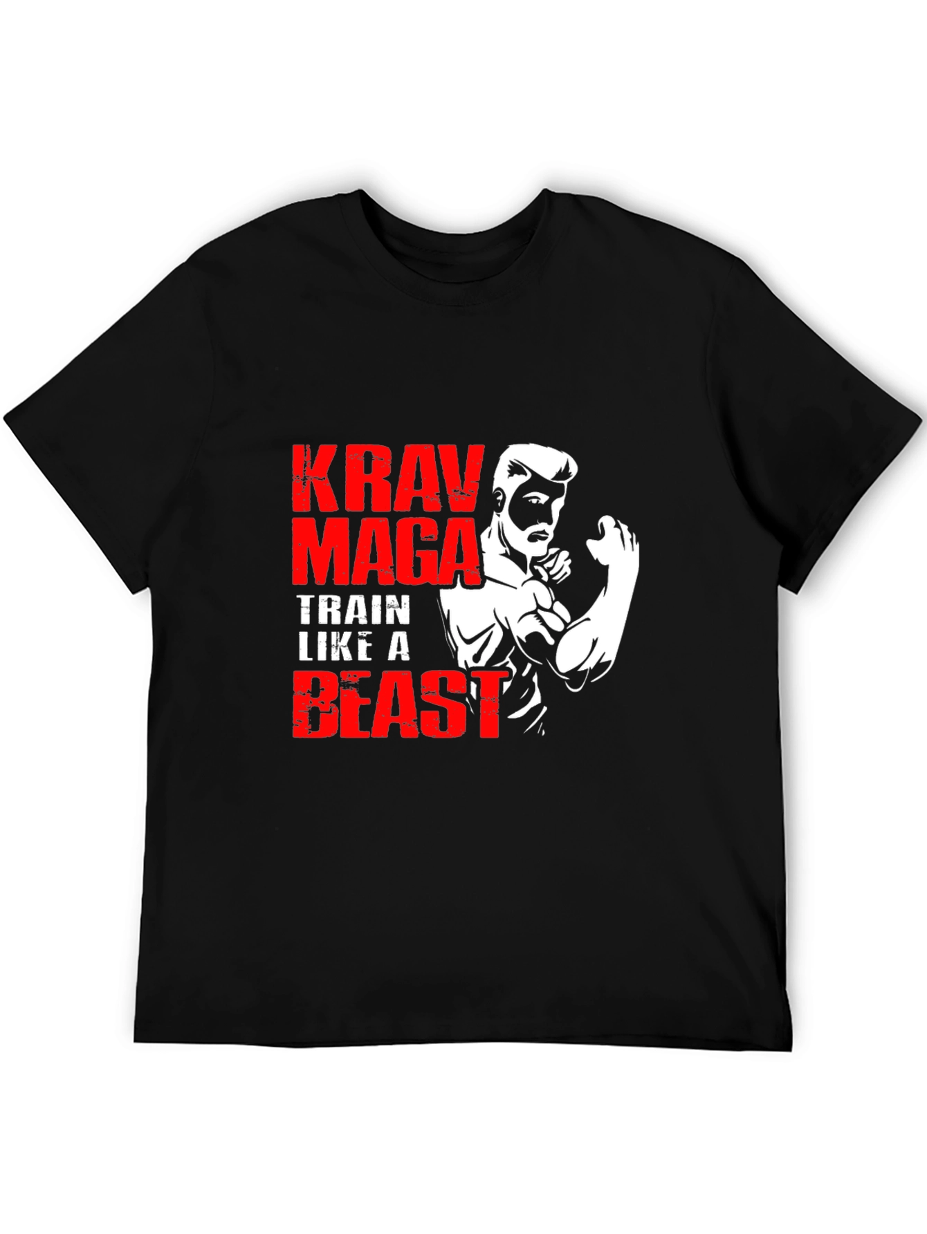Krav Maga Train Like A Beast Black T-Shirt