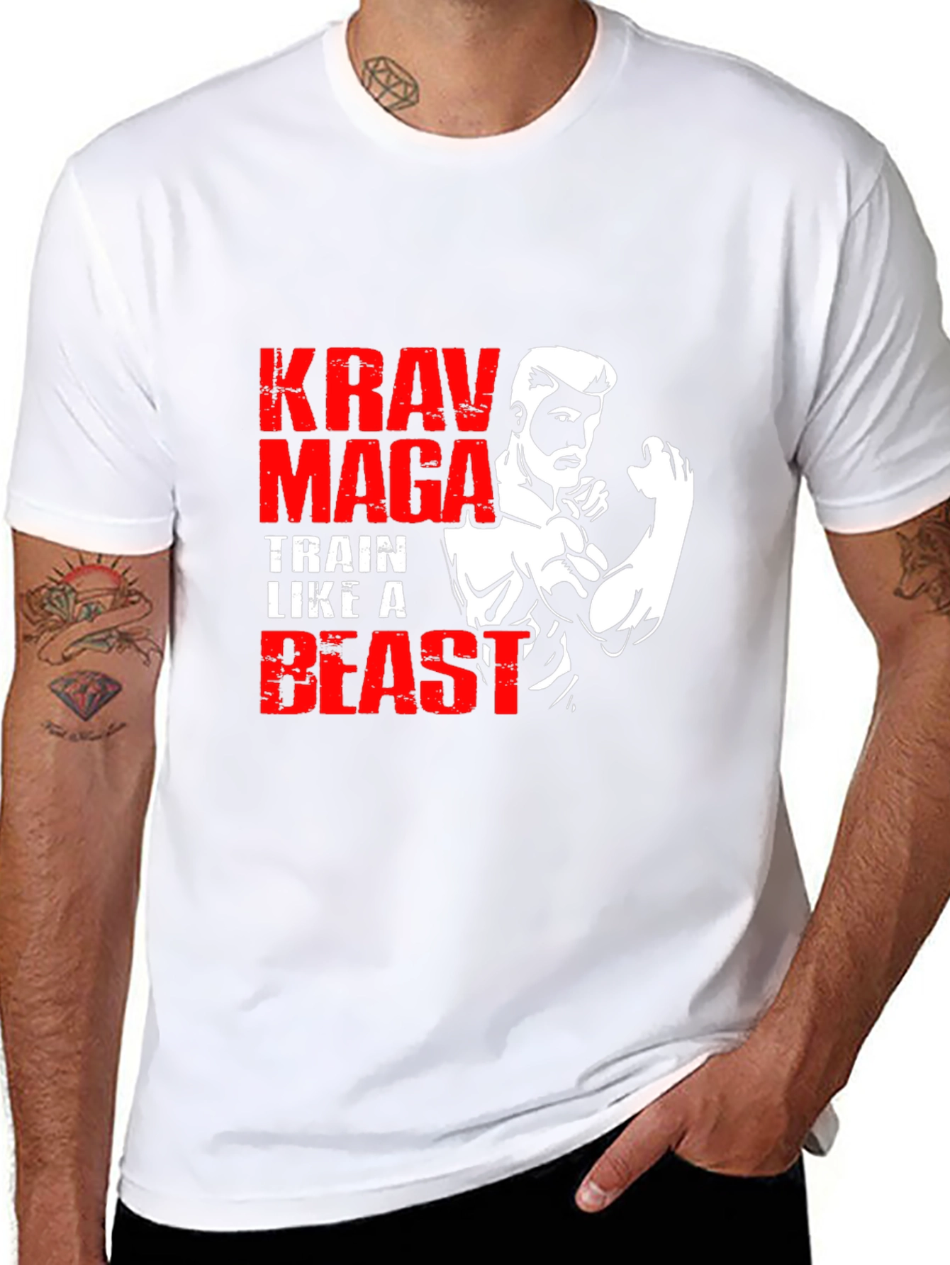Krav Maga Train Like A Beast Black T-Shirt