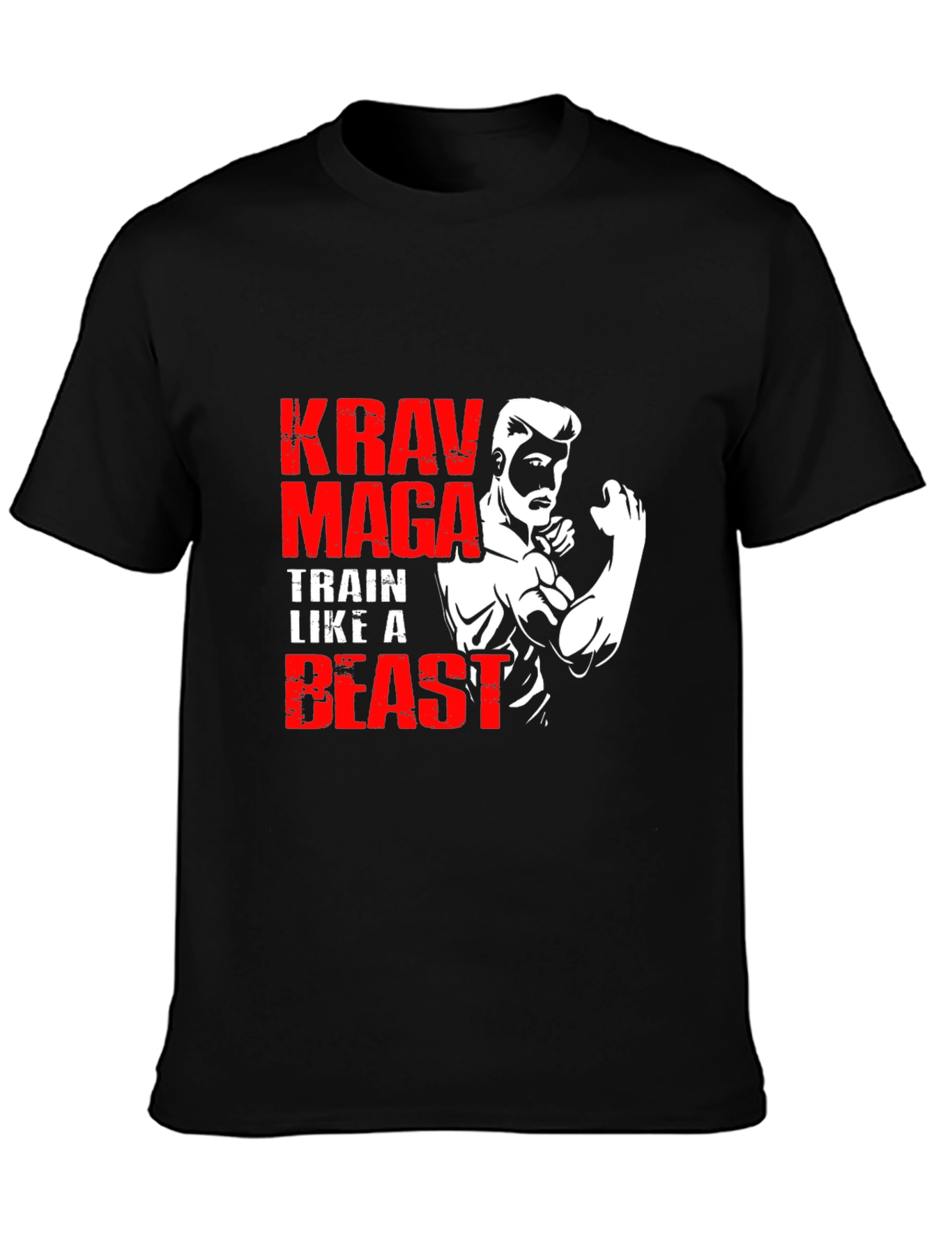 Krav Maga Train Like A Beast Black T-Shirt