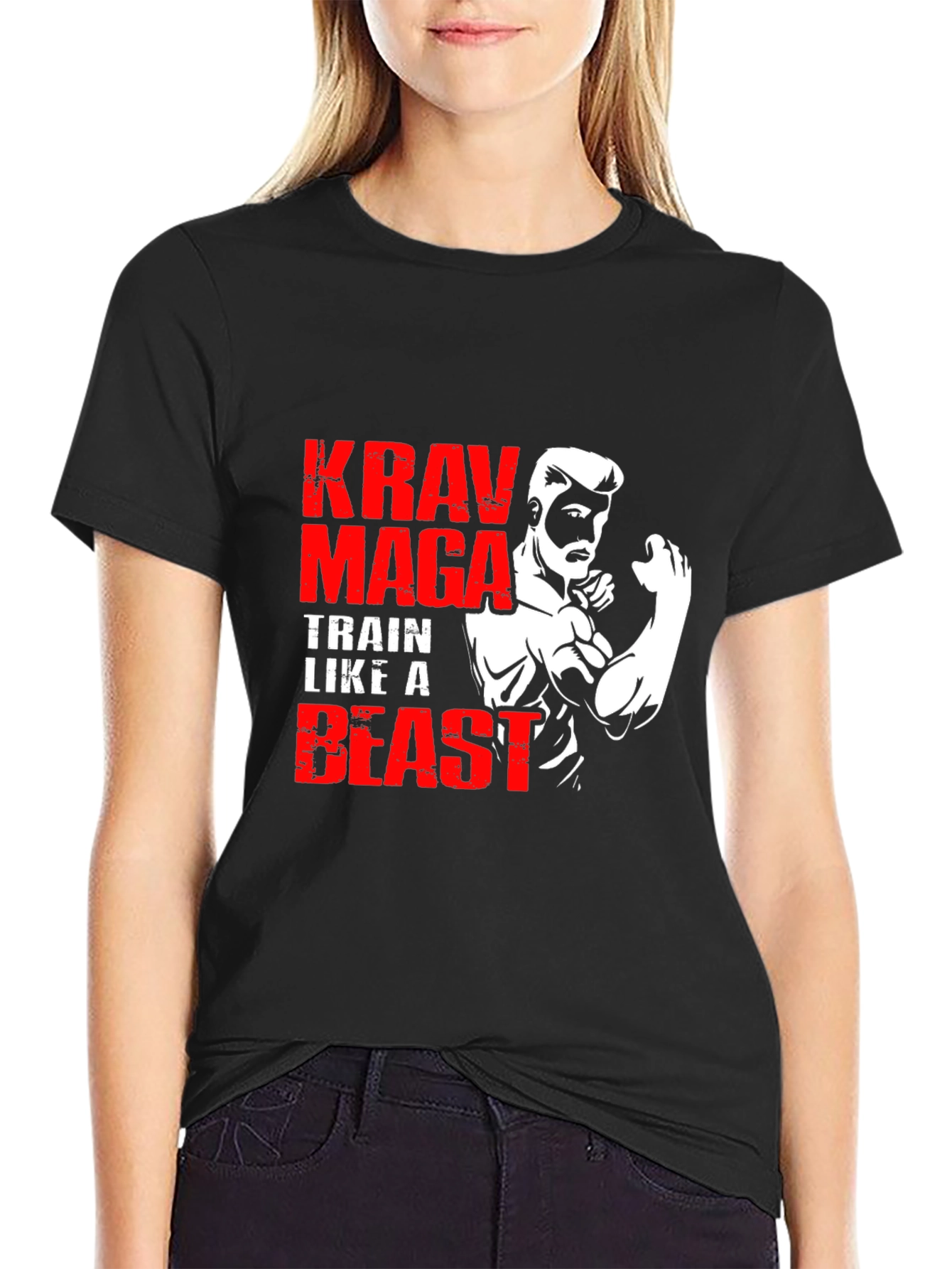 Krav Maga Train Like A Beast Black T-Shirt