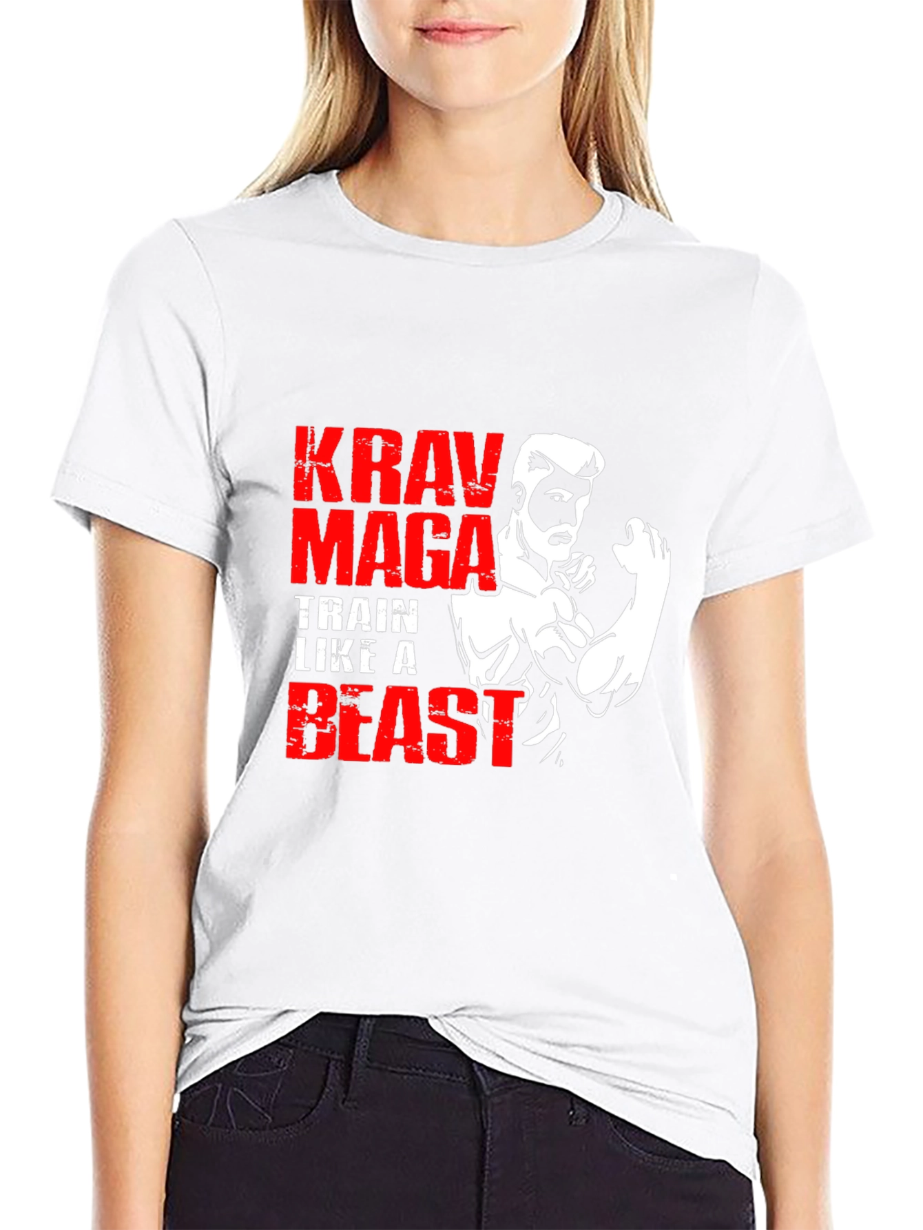 Krav Maga Train Like A Beast Black T-Shirt