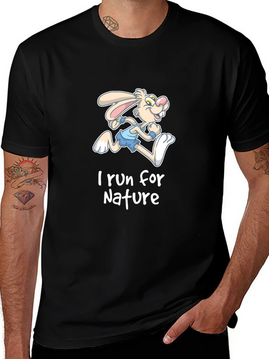 I Run for Nature T-Shirt - Funny Rabbit Design