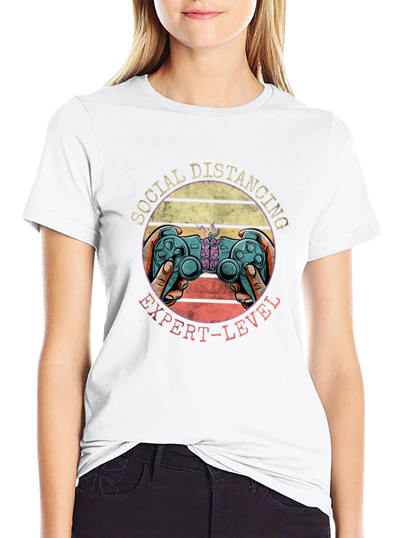 Social Distancing Expert Gamer T-Shirt