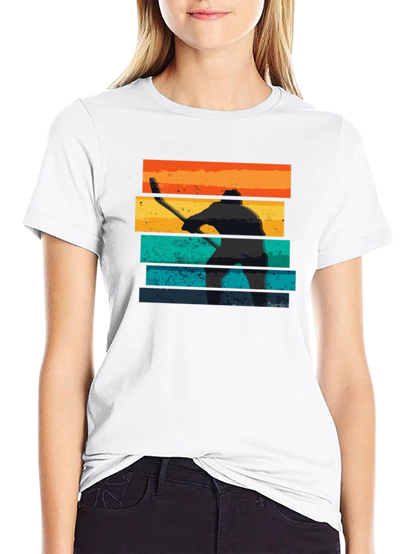 Retro Hockey Player Graphic Tee