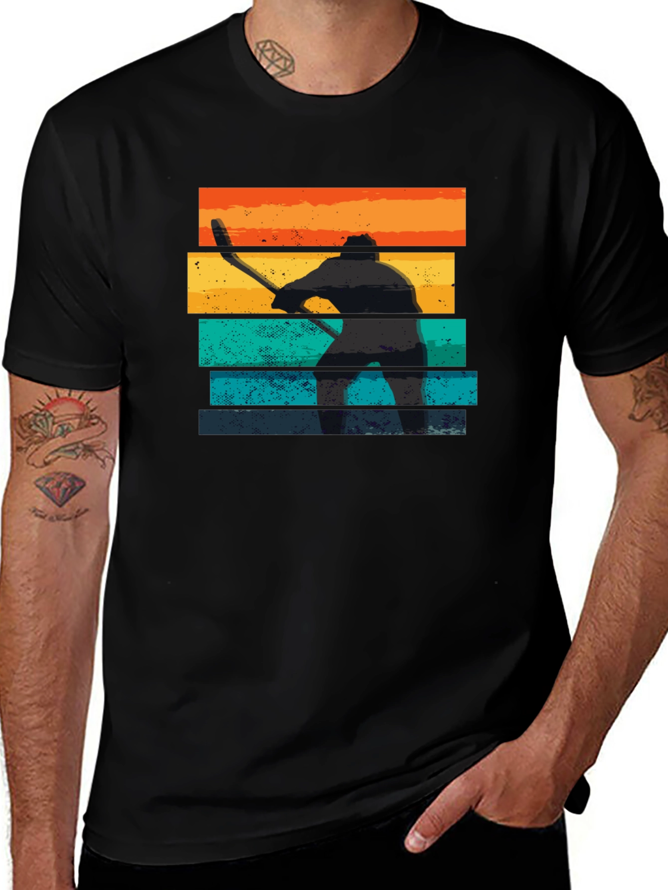 Retro Hockey Player Graphic Tee