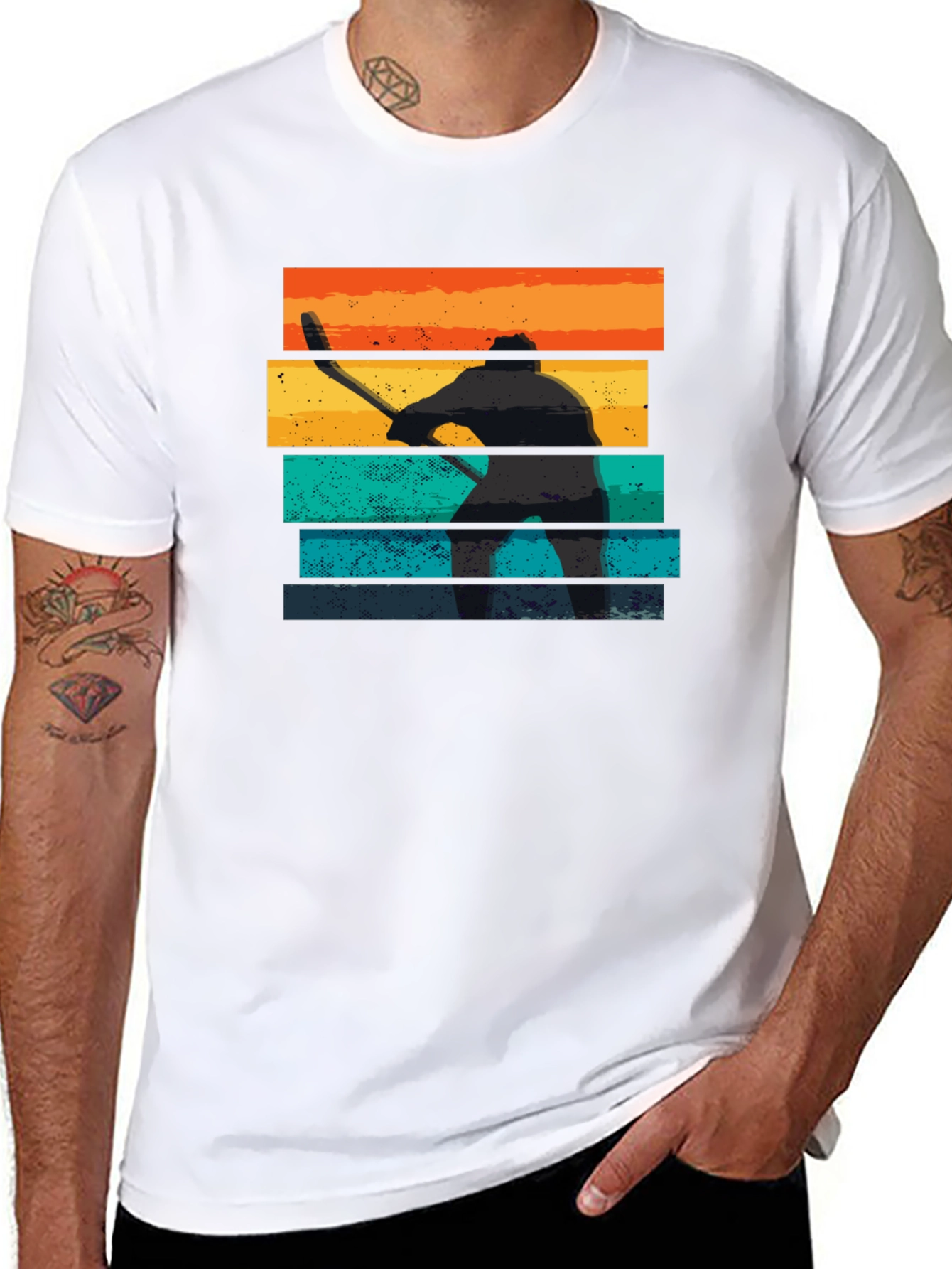 Retro Hockey Player Graphic Tee
