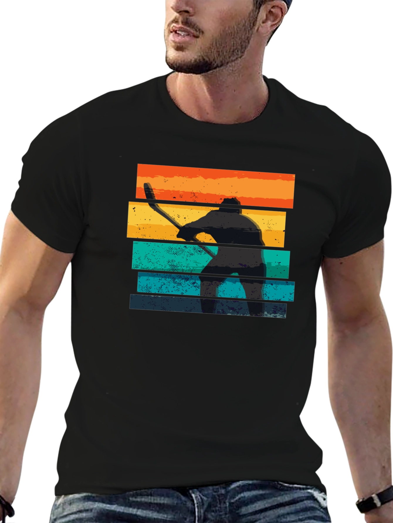 Retro Hockey Player Graphic Tee
