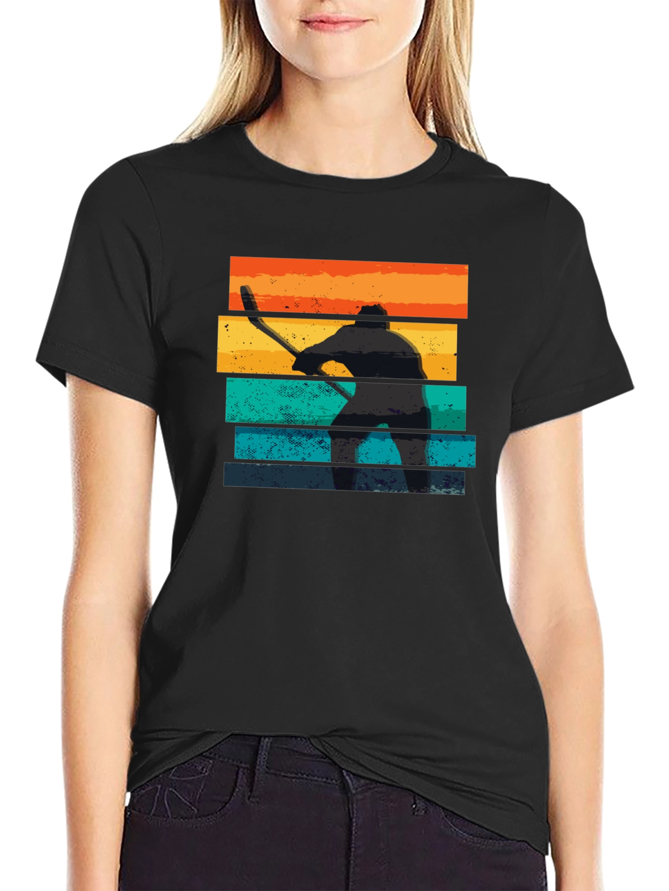 Retro Hockey Player Graphic Tee