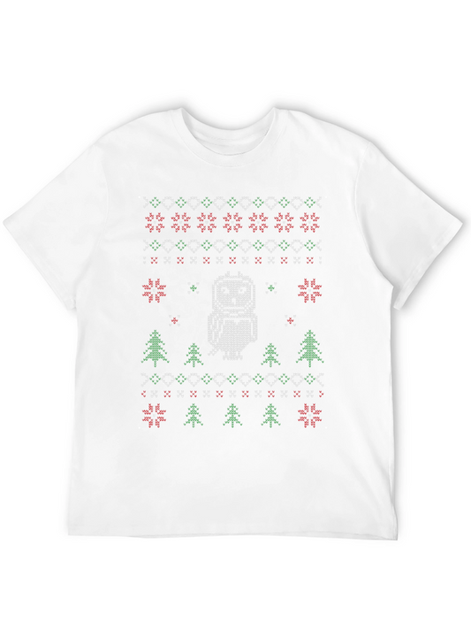 Festive Owl Ugly Christmas Sweater T-Shirt