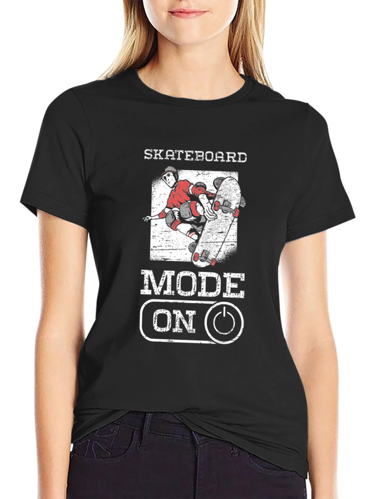 Skateboard Mode On Graphic Tee - Skateboarding T-Shirt
